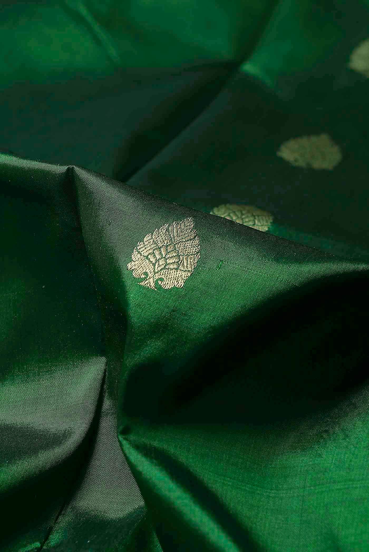 Green Banarasi Raw Silk Saree
