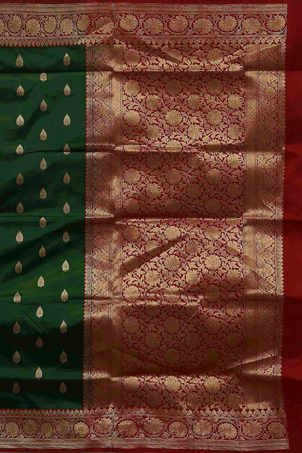 Green Banarasi Raw Silk Saree