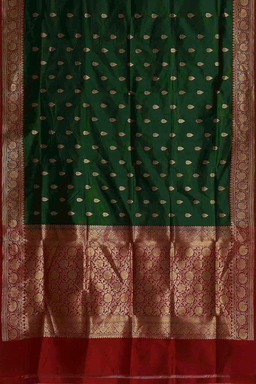Green Banarasi Raw Silk Saree