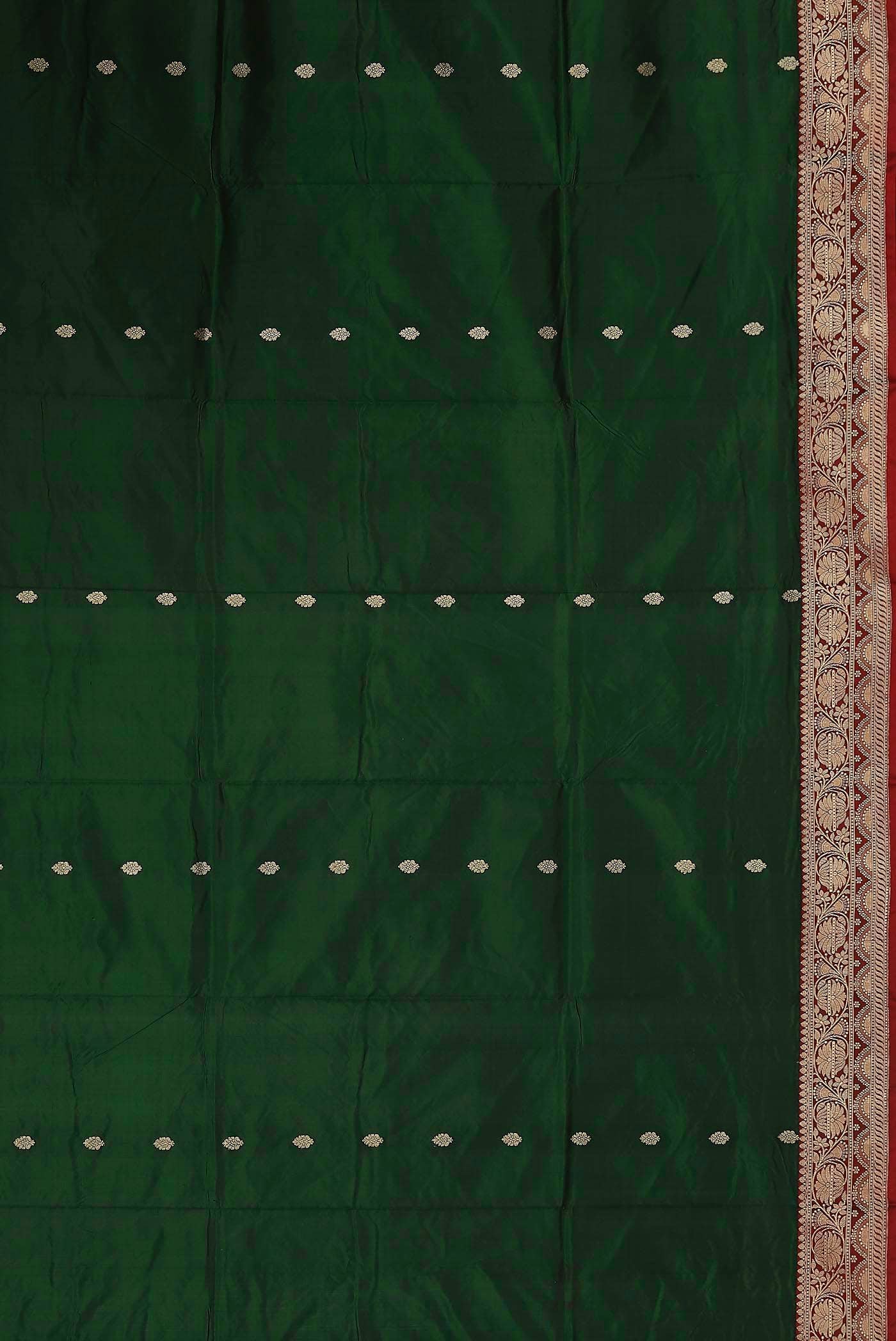 Green Banarasi Raw Silk Saree
