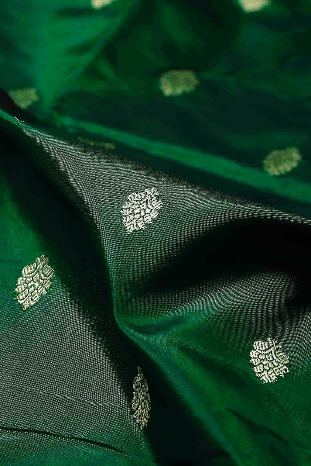 Green Banarasi Raw Silk Saree