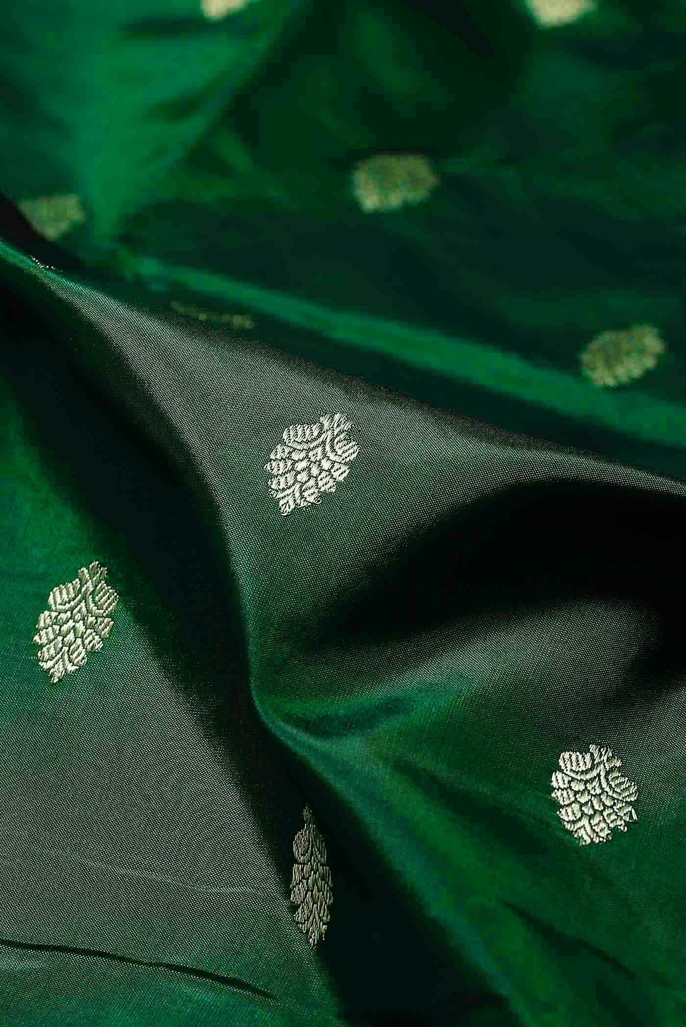 Green Banarasi Raw Silk Saree