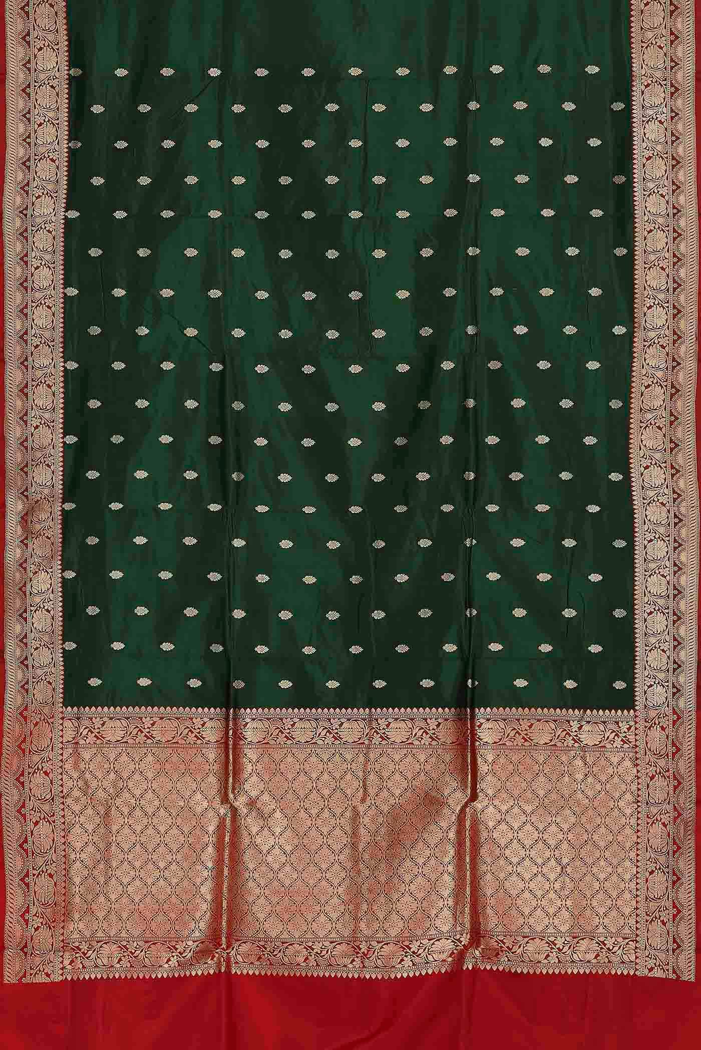 Green Banarasi Raw Silk Saree