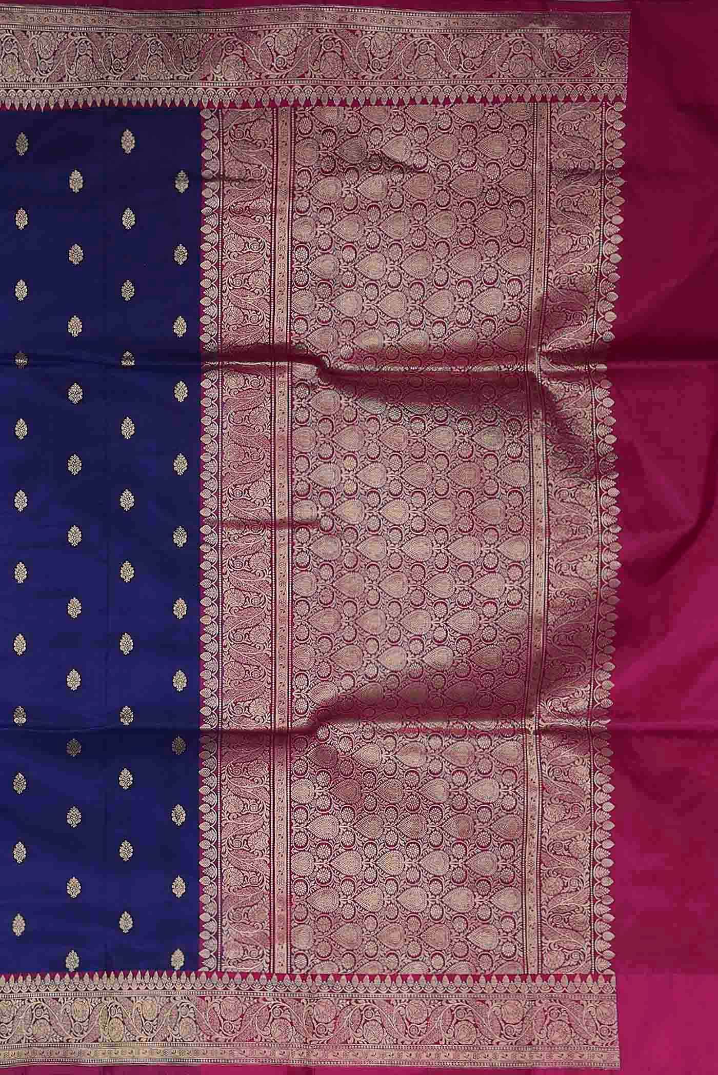 Blue Banarasi Raw Silk Saree