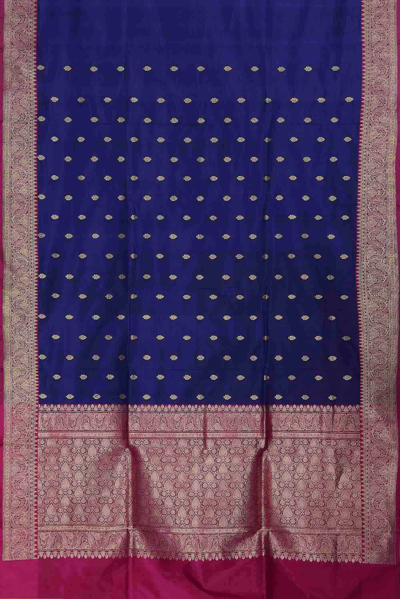 Blue Banarasi Raw Silk Saree