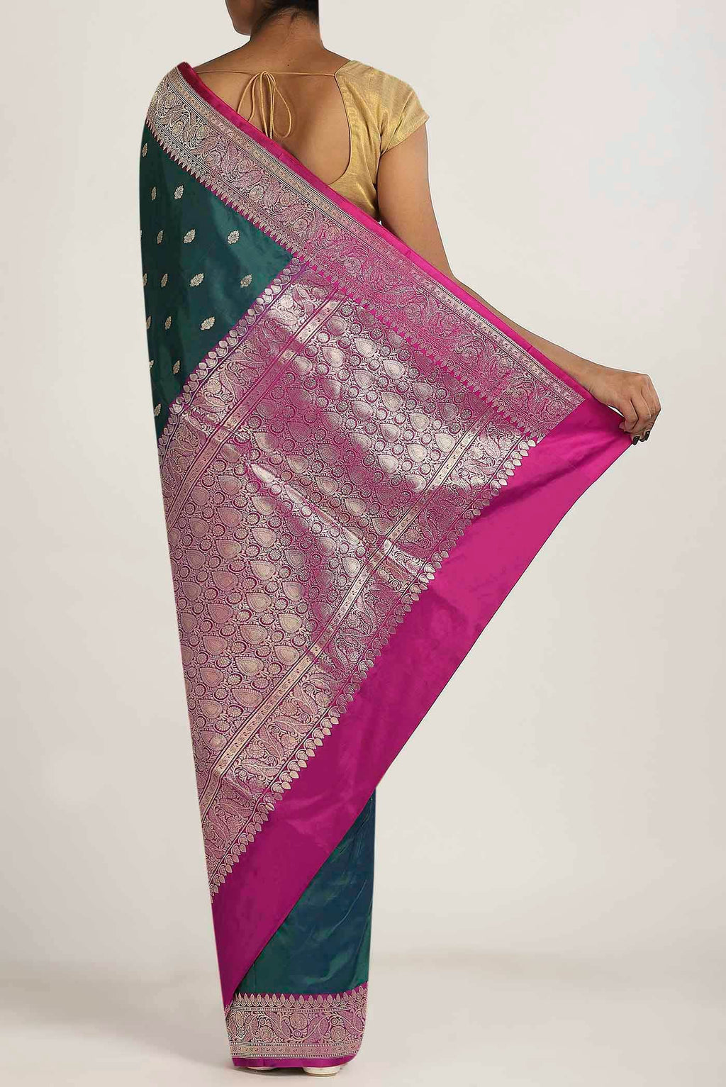 Blue Banarasi Raw Silk Saree