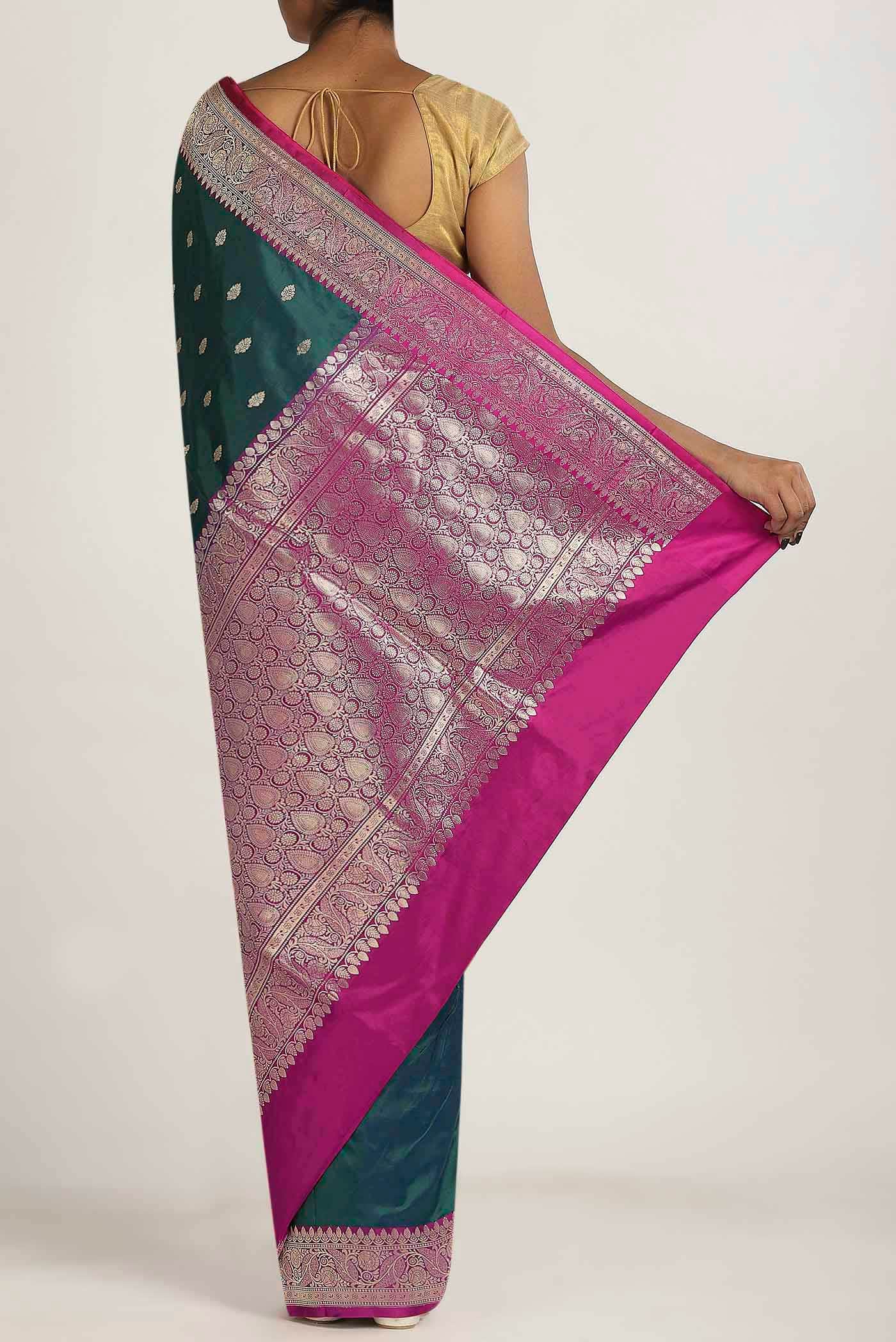 Blue Banarasi Raw Silk Saree