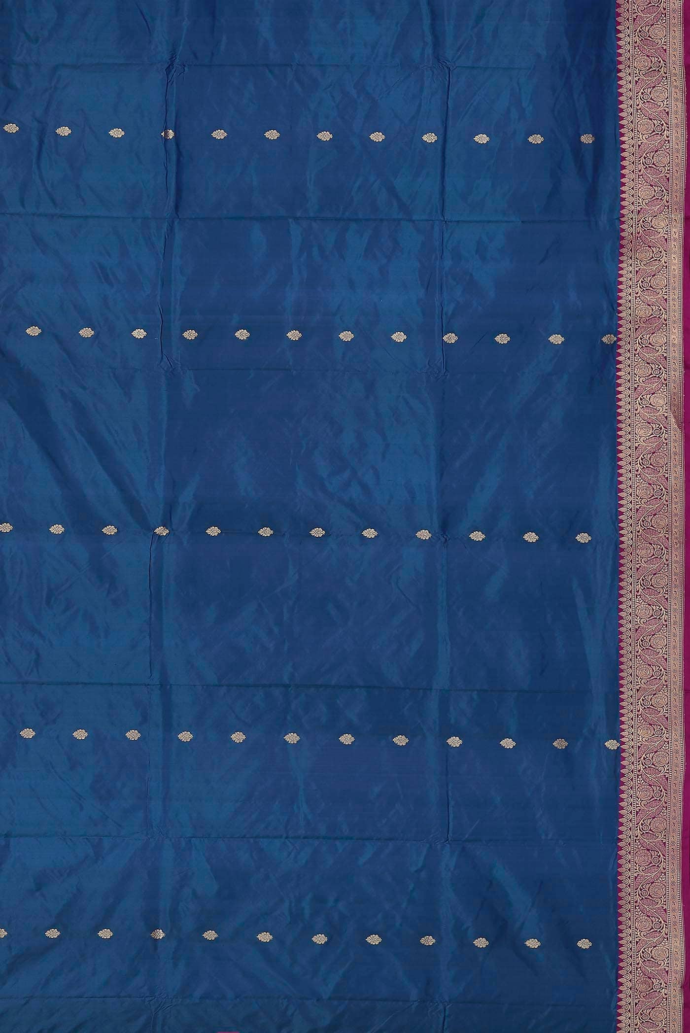 Blue Banarasi Raw Silk Saree