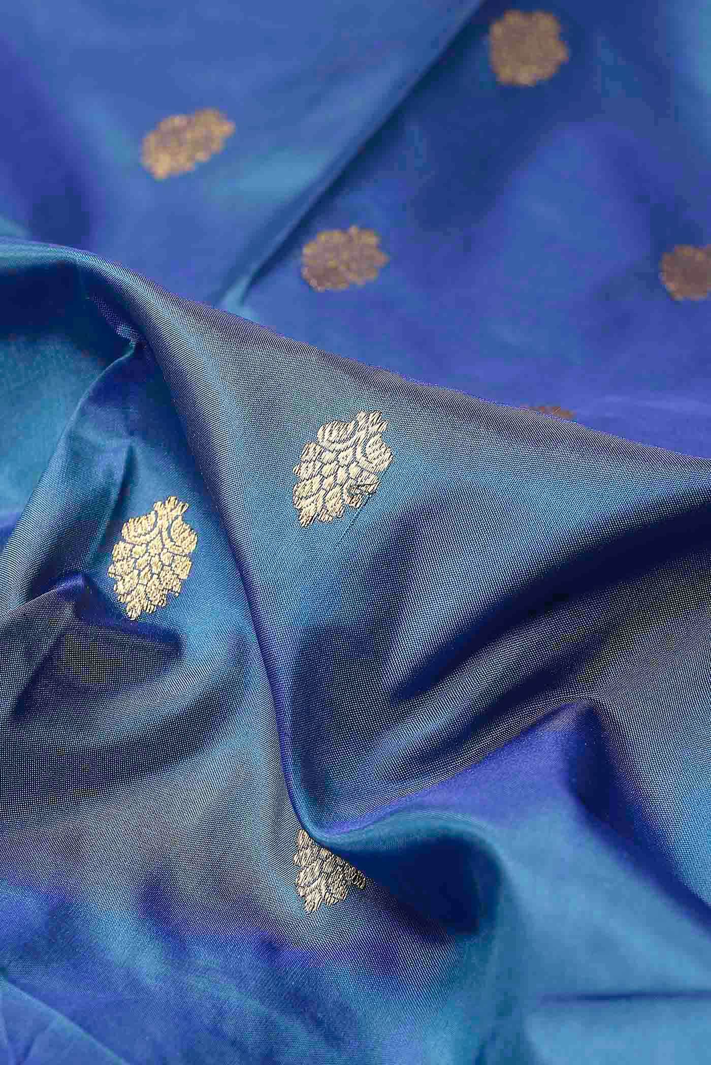 Blue Banarasi Raw Silk Saree