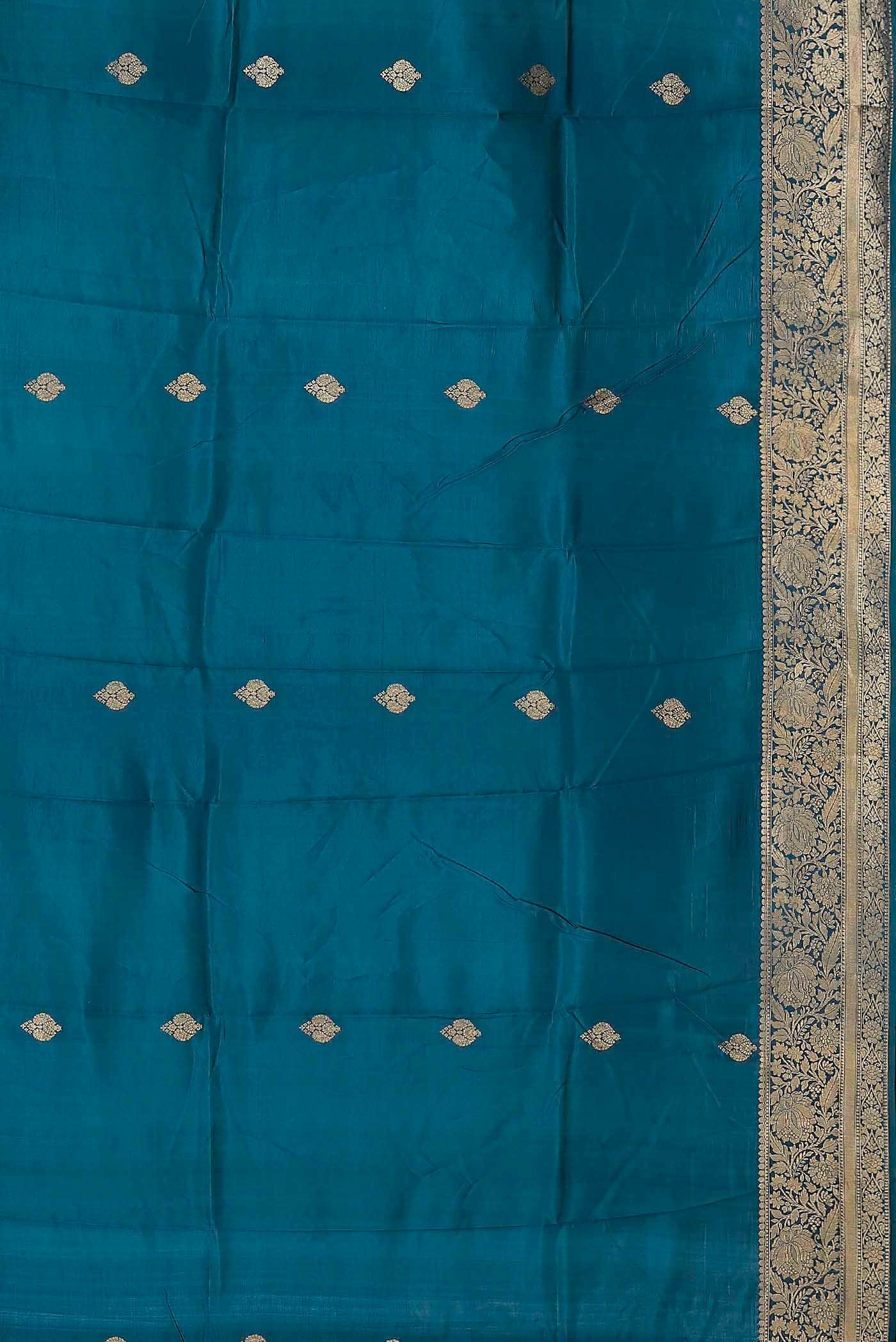 Blue Banarasi Raw Silk Saree