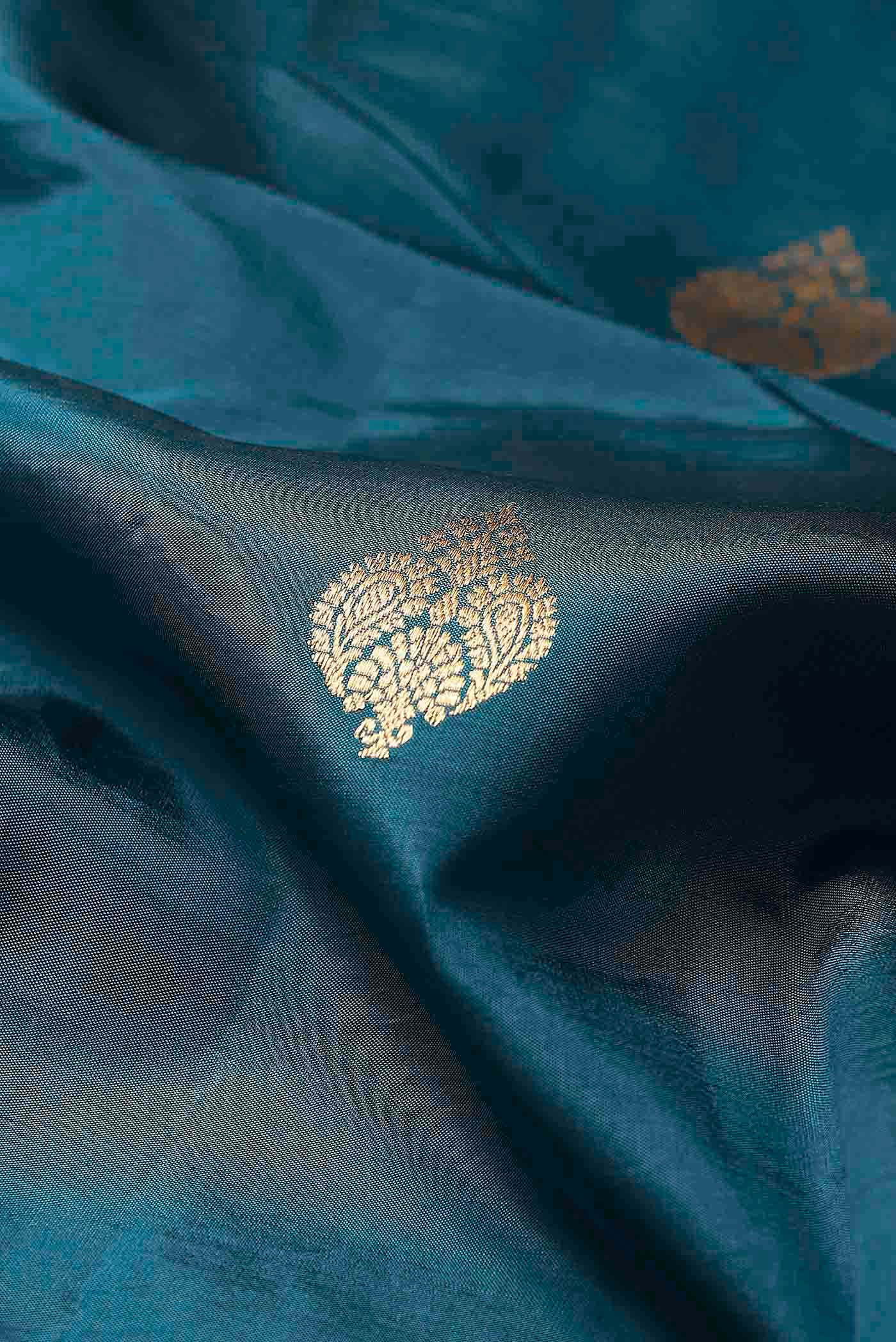 Blue Banarasi Raw Silk Saree