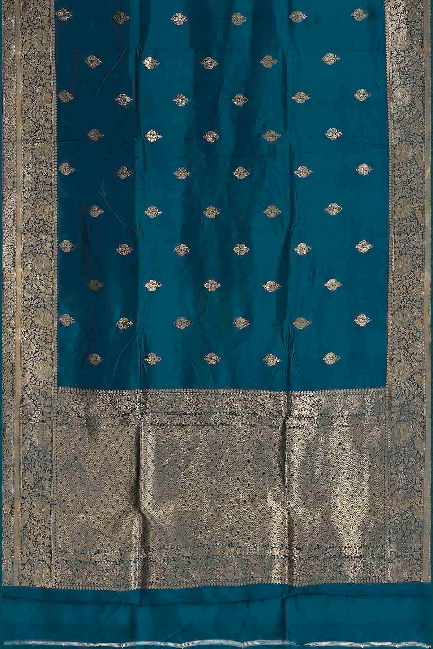 Blue Banarasi Raw Silk Saree