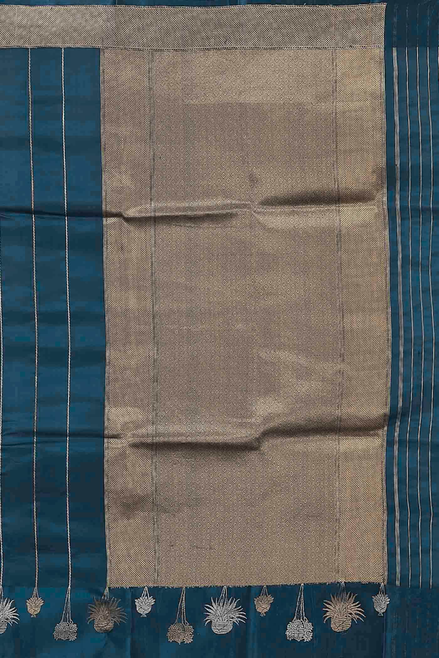 Blue Banarasi Raw Silk Saree