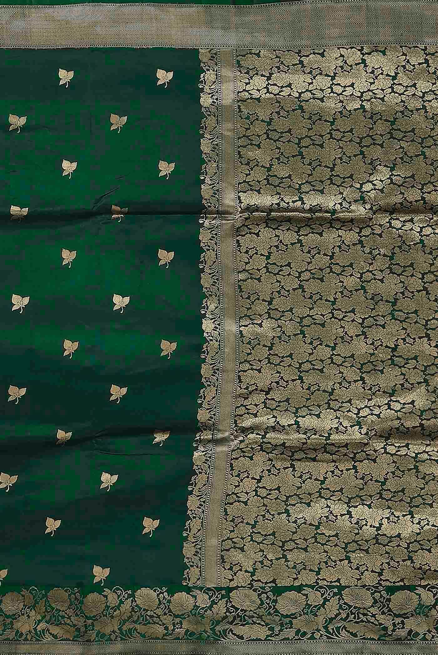 Green Banarasi Katan Silk Saree