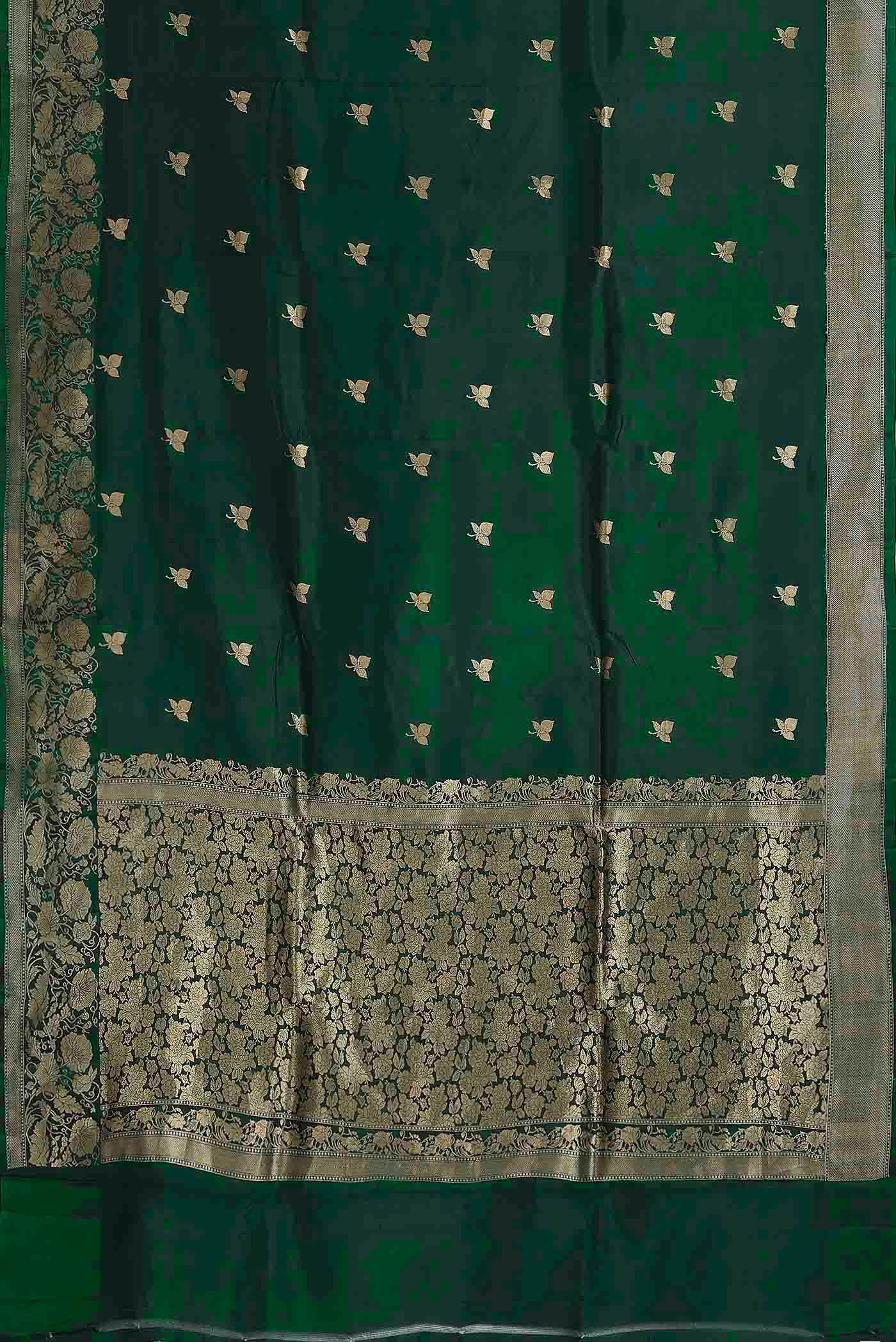 Green Banarasi Katan Silk Saree