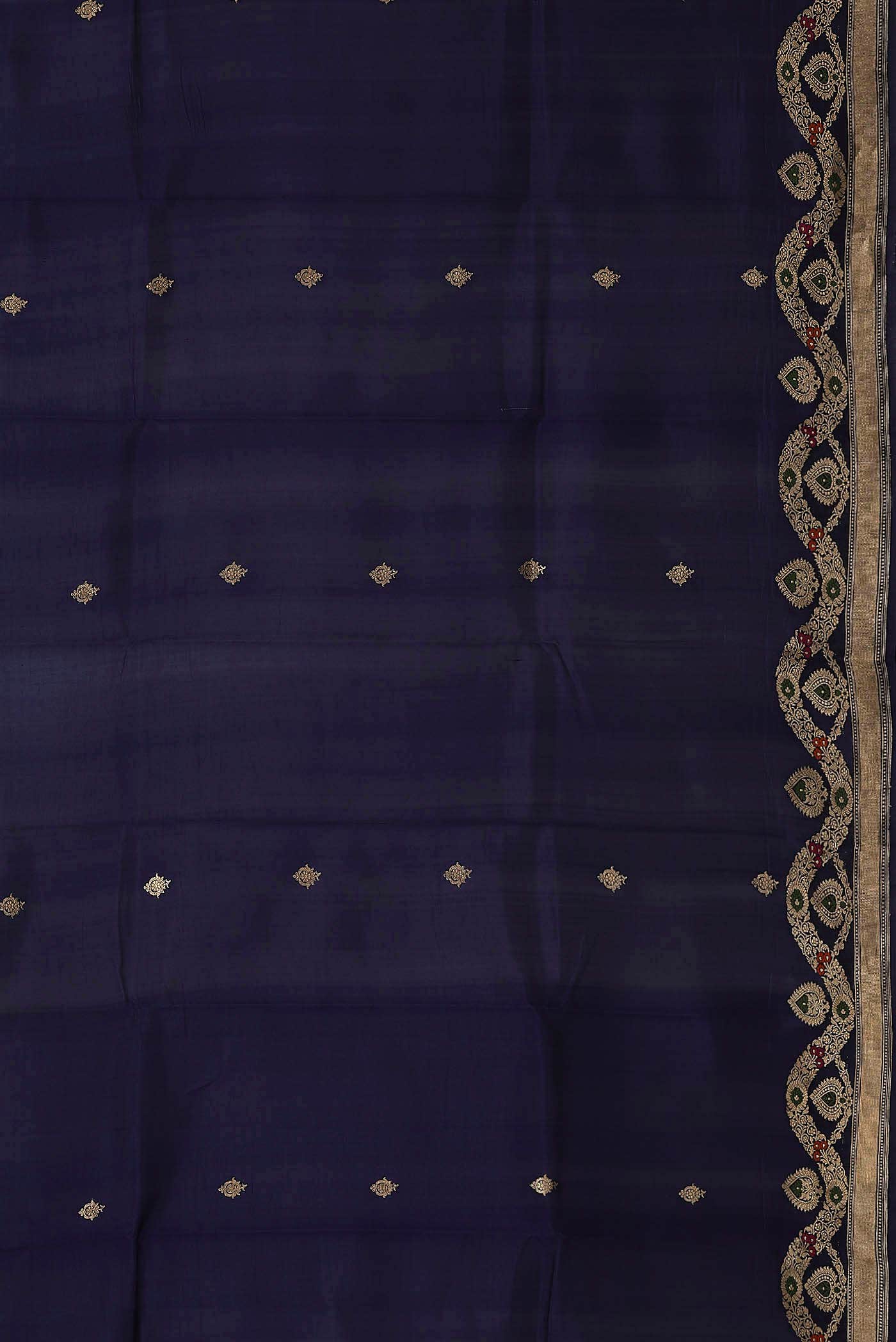 Blue Banarasi Katan Silk Saree
