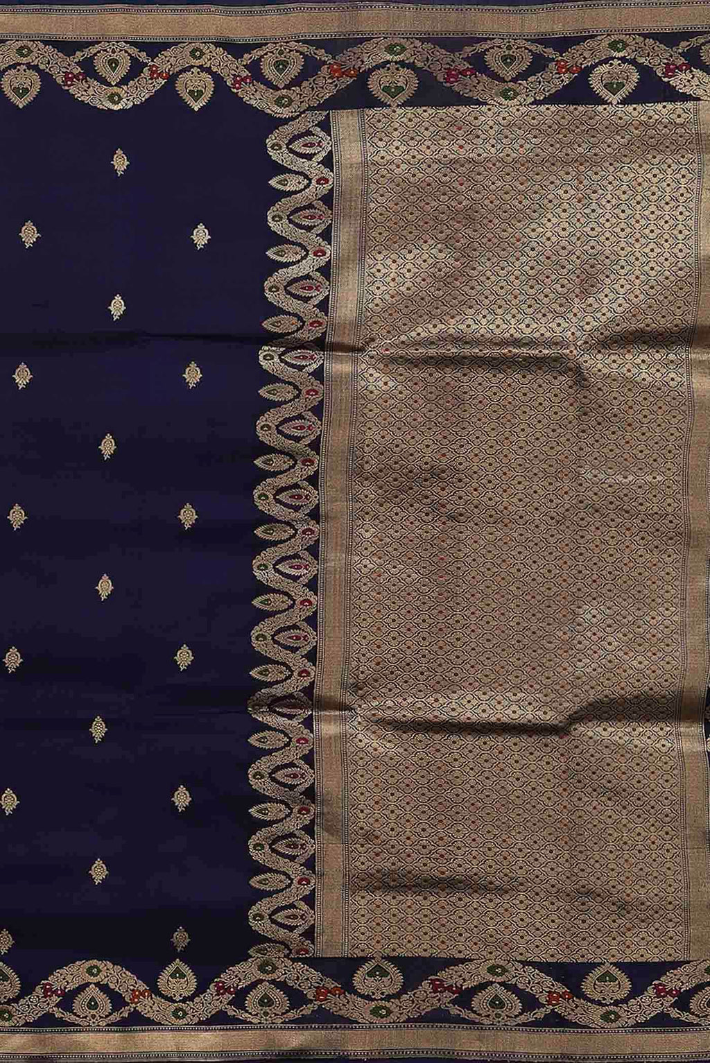 Blue Banarasi Katan Silk Saree