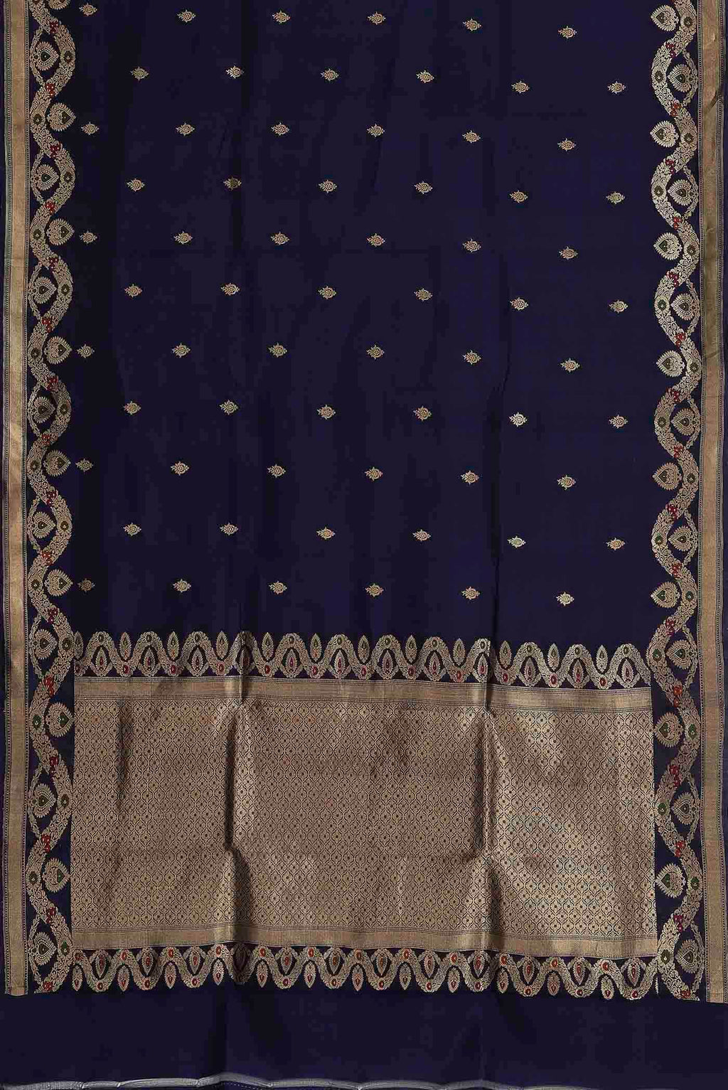 Blue Banarasi Katan Silk Saree
