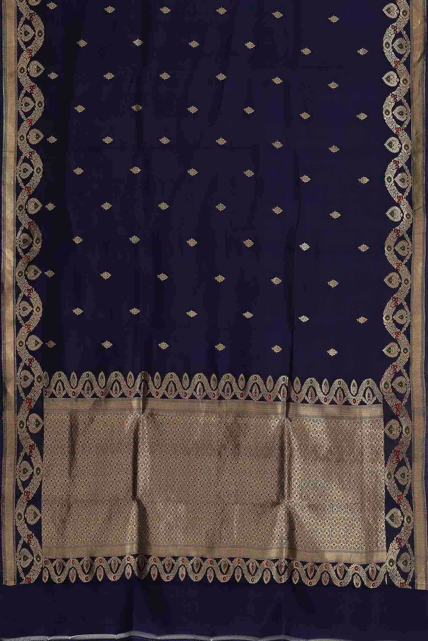 Blue Banarasi Katan Silk Saree