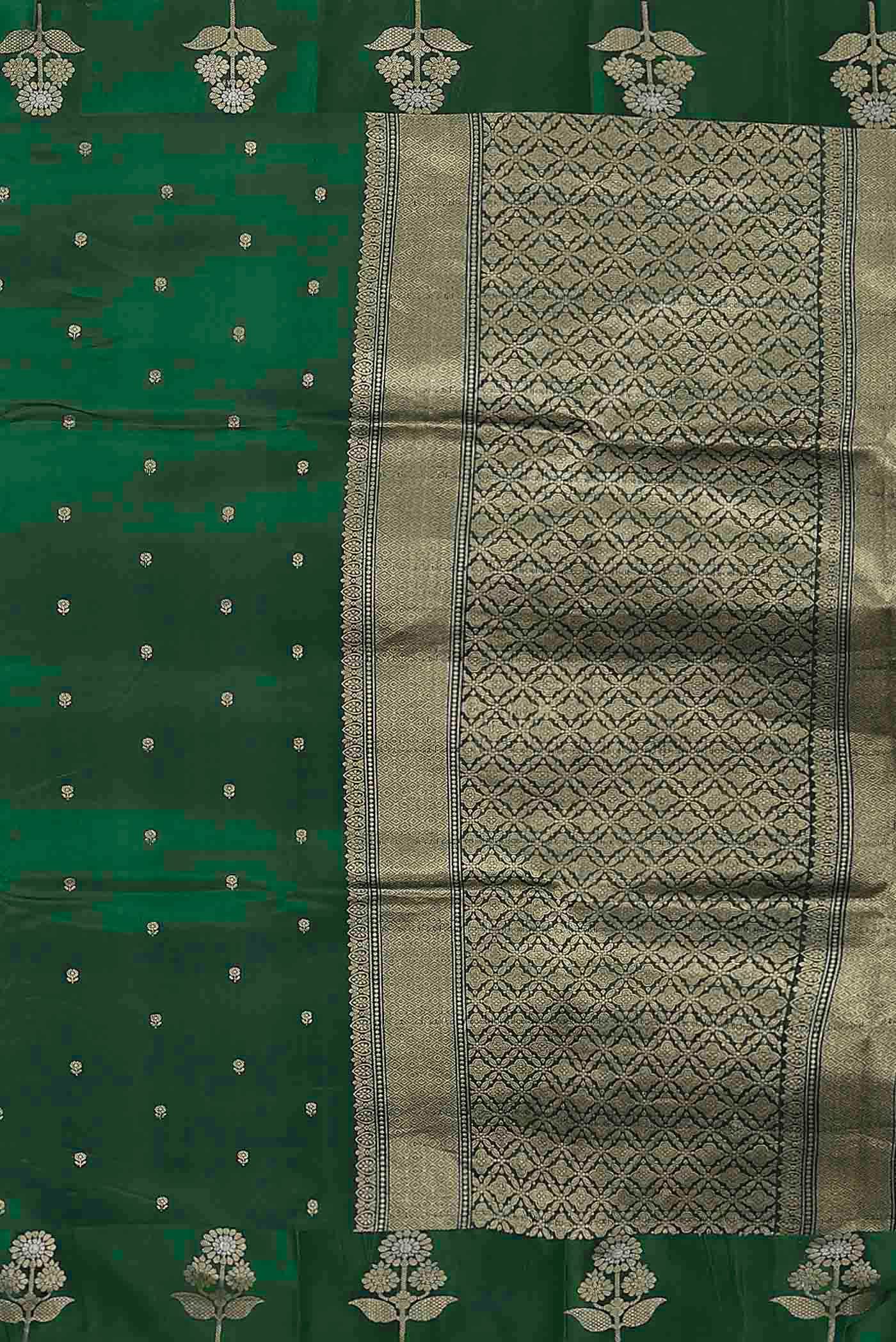 Green Banarasi Katan Silk Saree