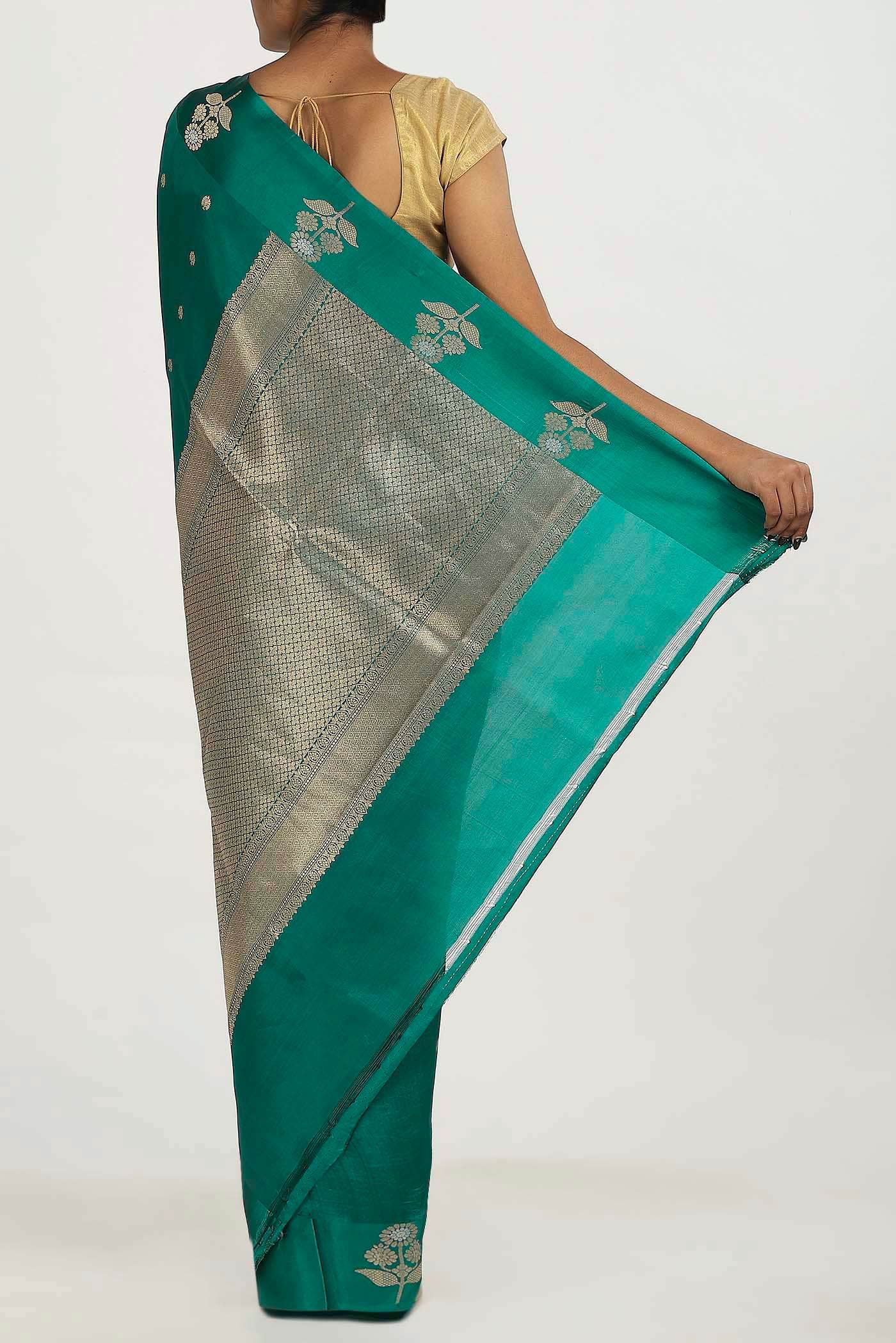 Green Banarasi Katan Silk Saree
