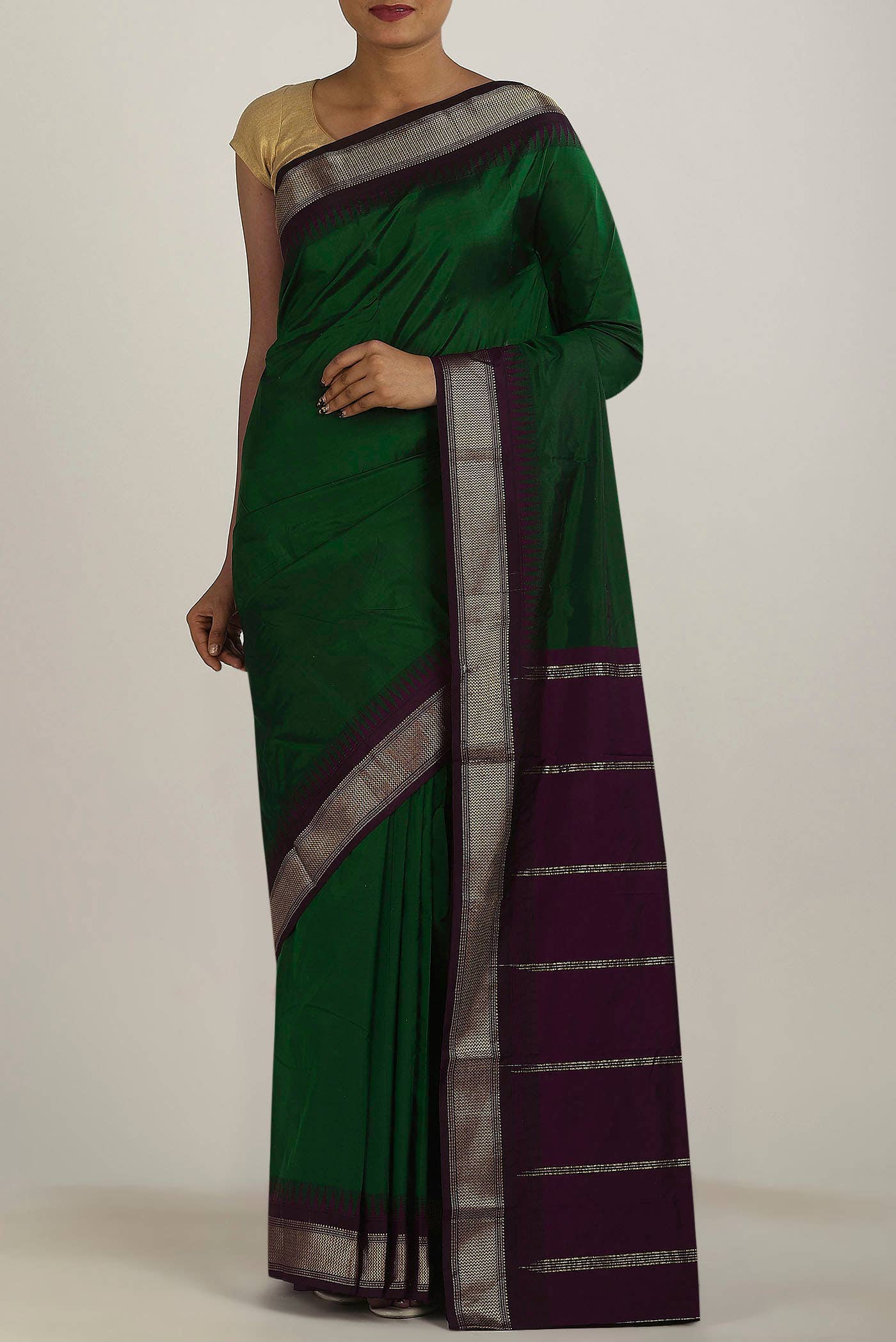 Green Blended Bangalore Silk Saree