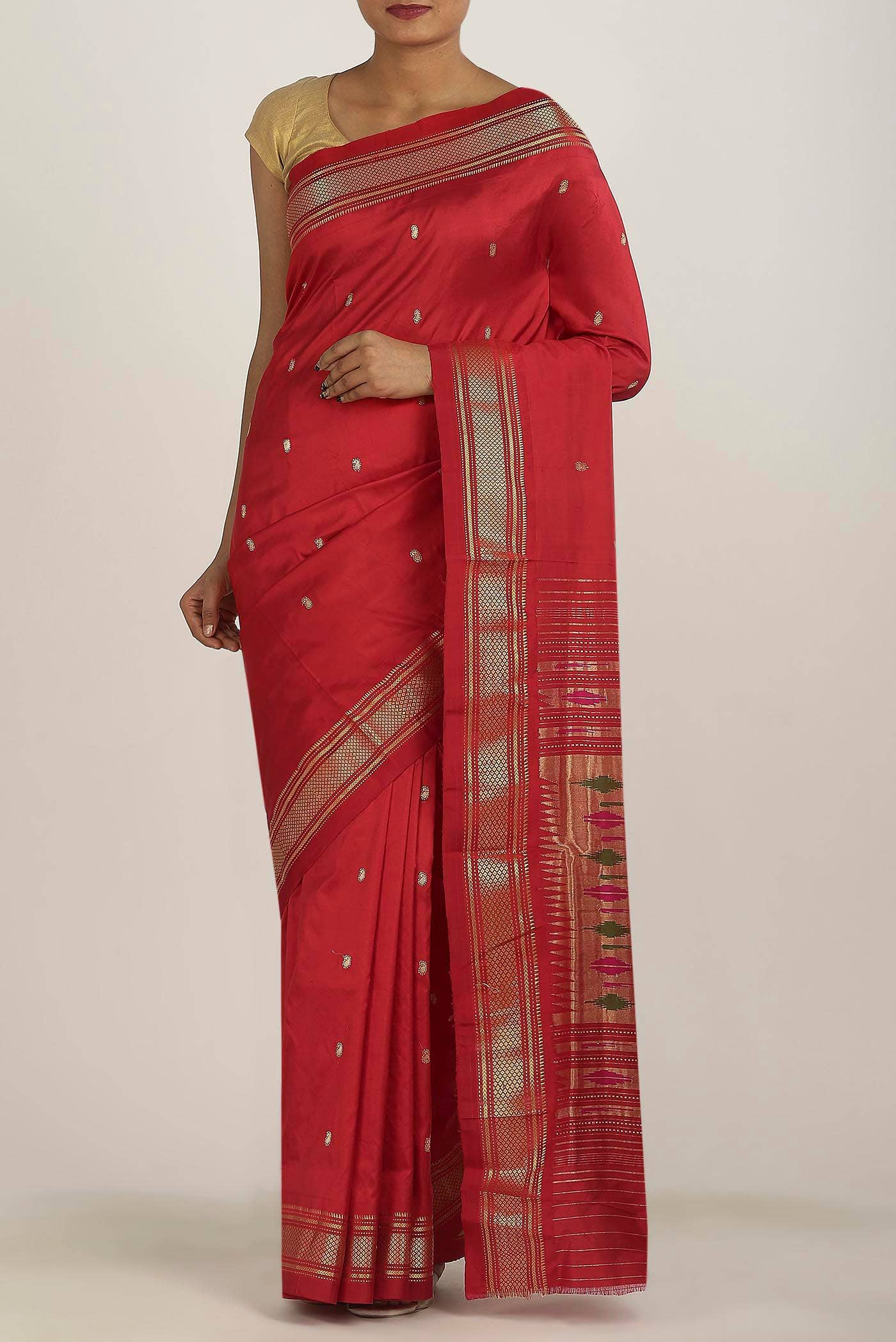 Red Paithani Silk Saree
