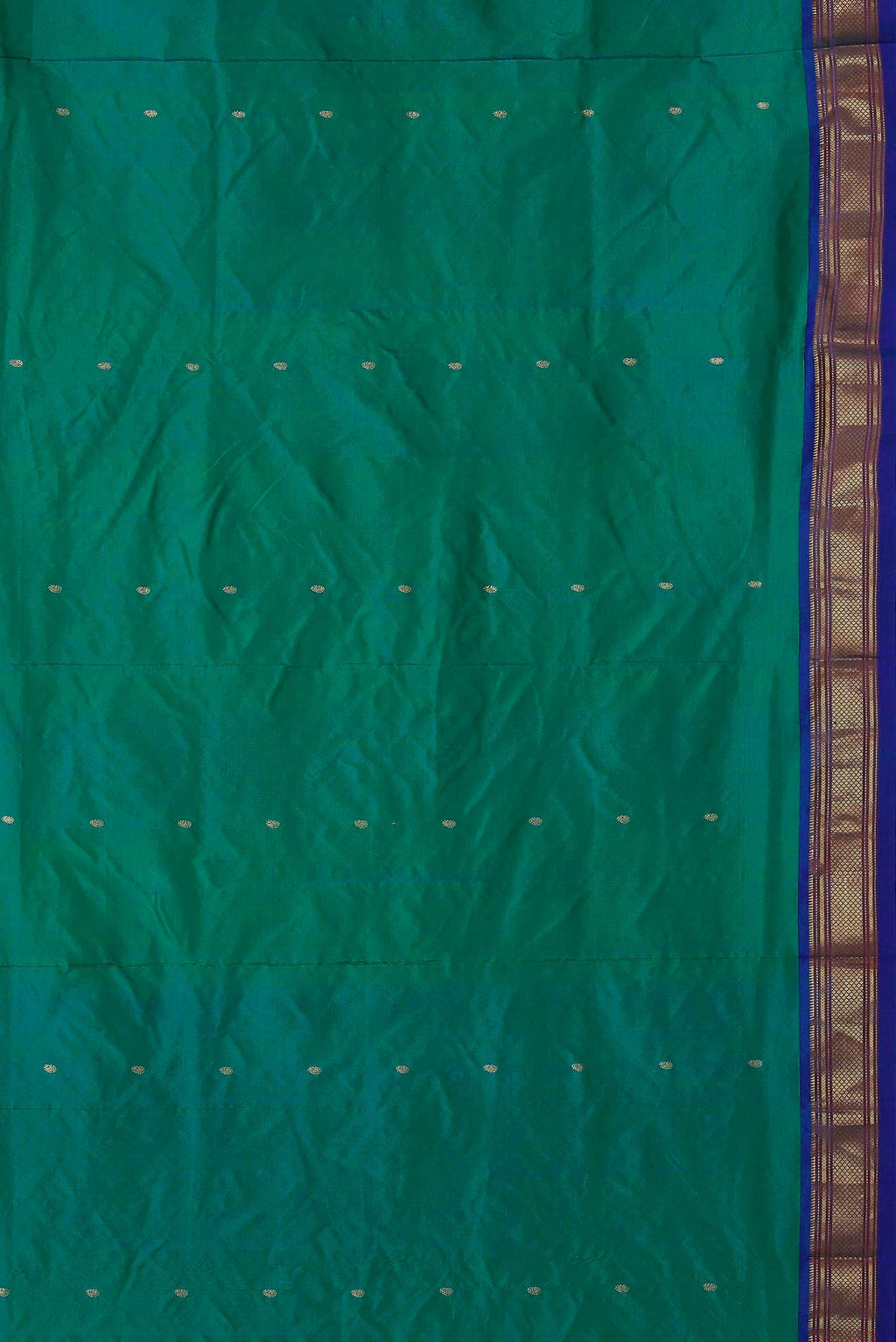 Green with Blue Dual Tone Paithani Silk Saree