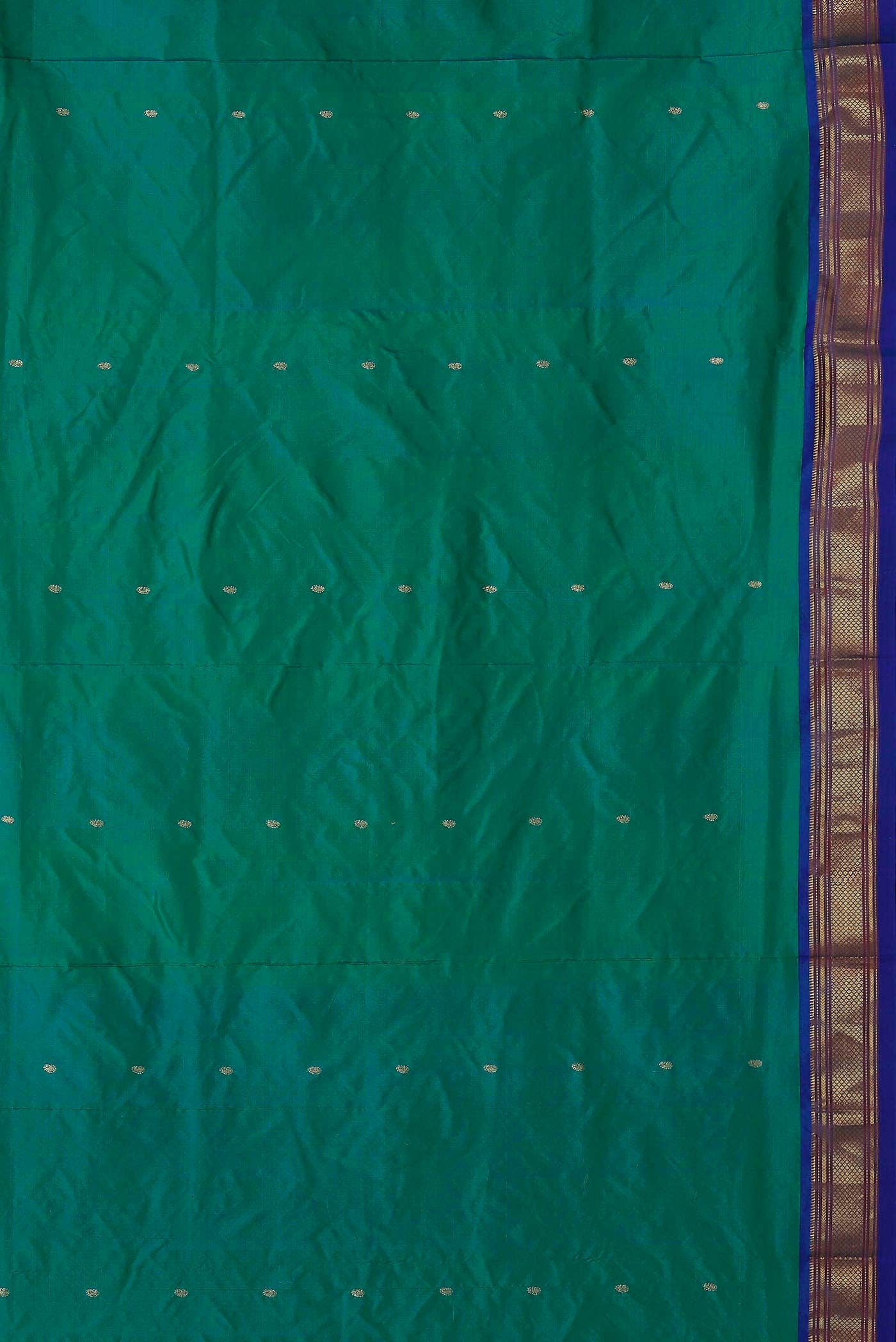 Green with Blue Dual Tone Paithani Silk Saree