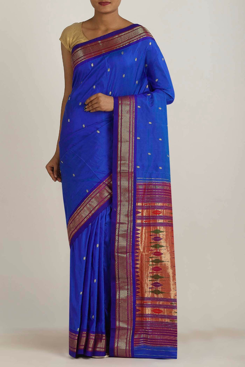 Royal Blue Paithani Silk Saree