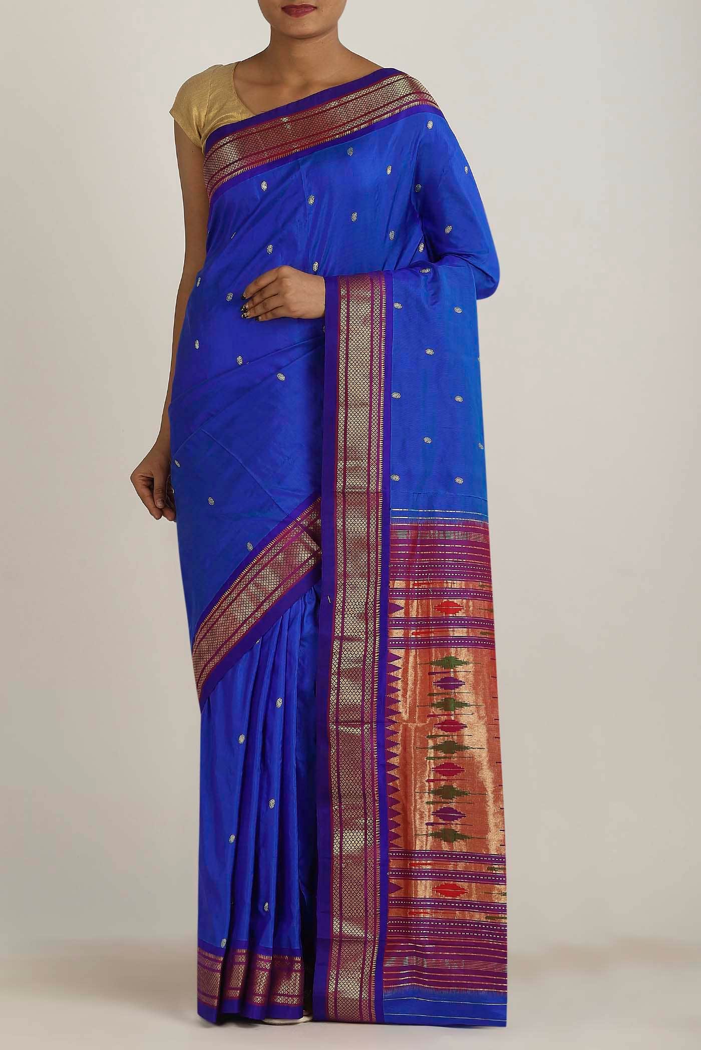 Royal Blue Paithani Silk Saree