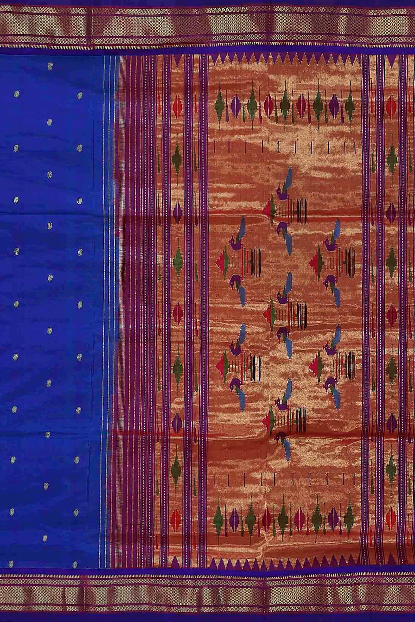 Royal Blue Paithani Silk Saree
