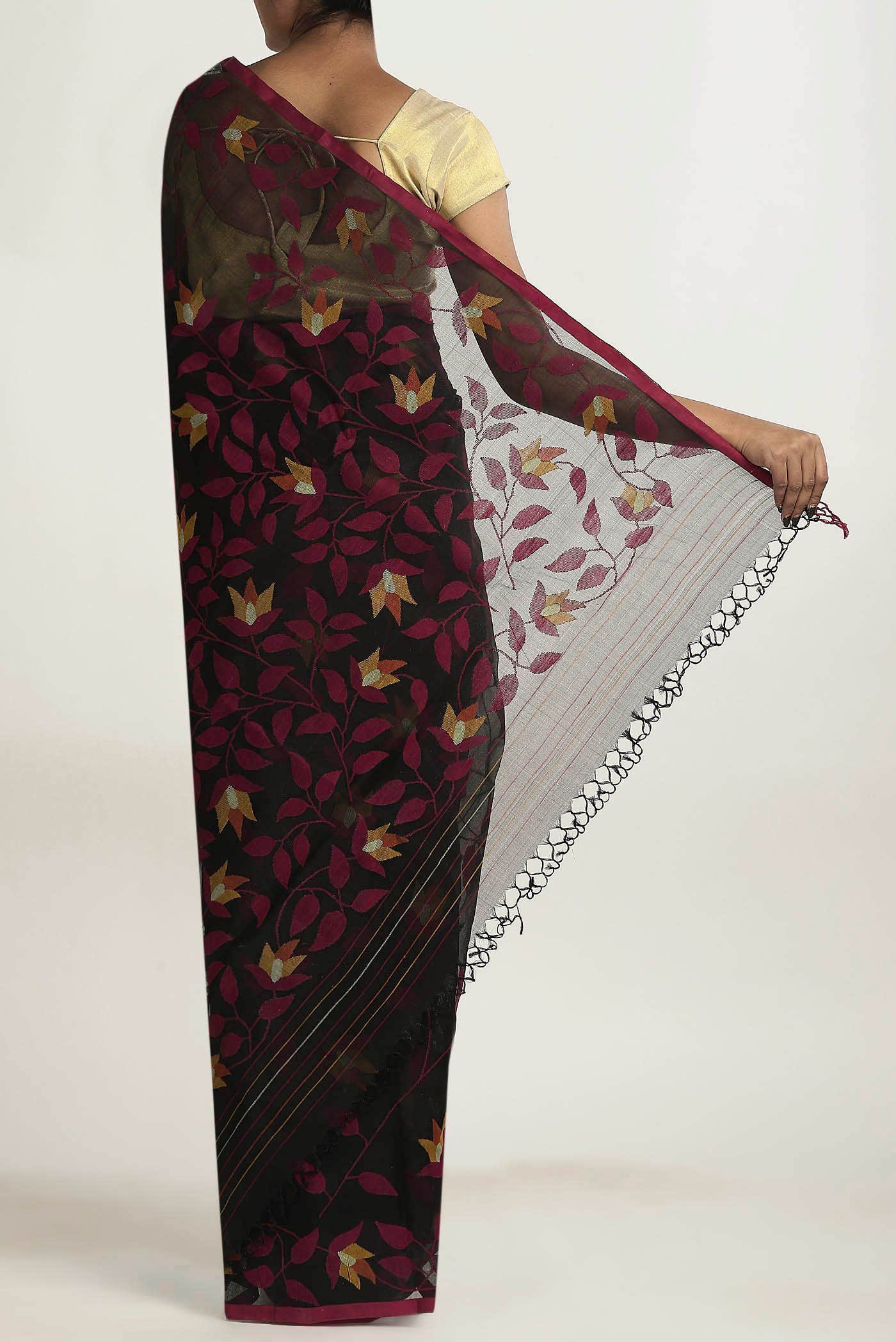 Black Muslin Silk Saree