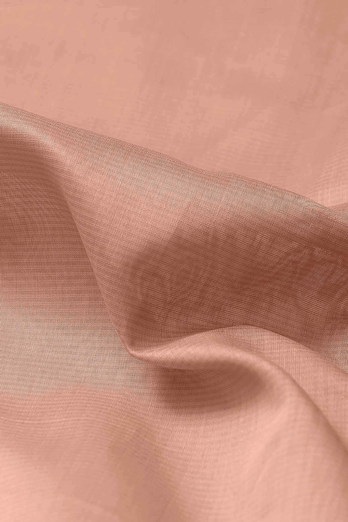 Peach Maheshwari Silk Cotton Saree