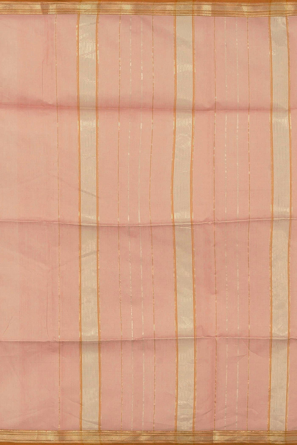 Peach Maheshwari Silk Cotton Saree