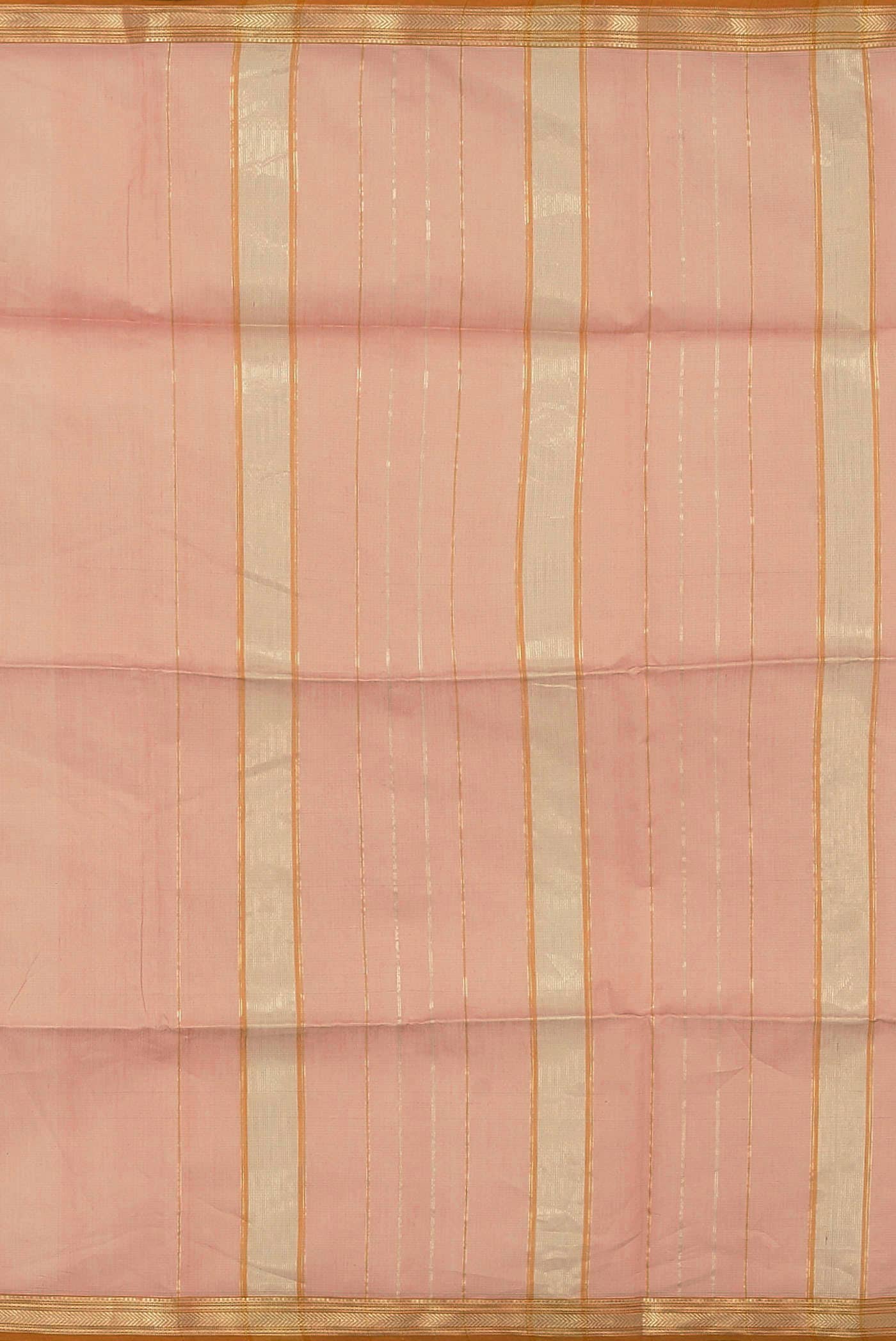 Peach Maheshwari Silk Cotton Saree