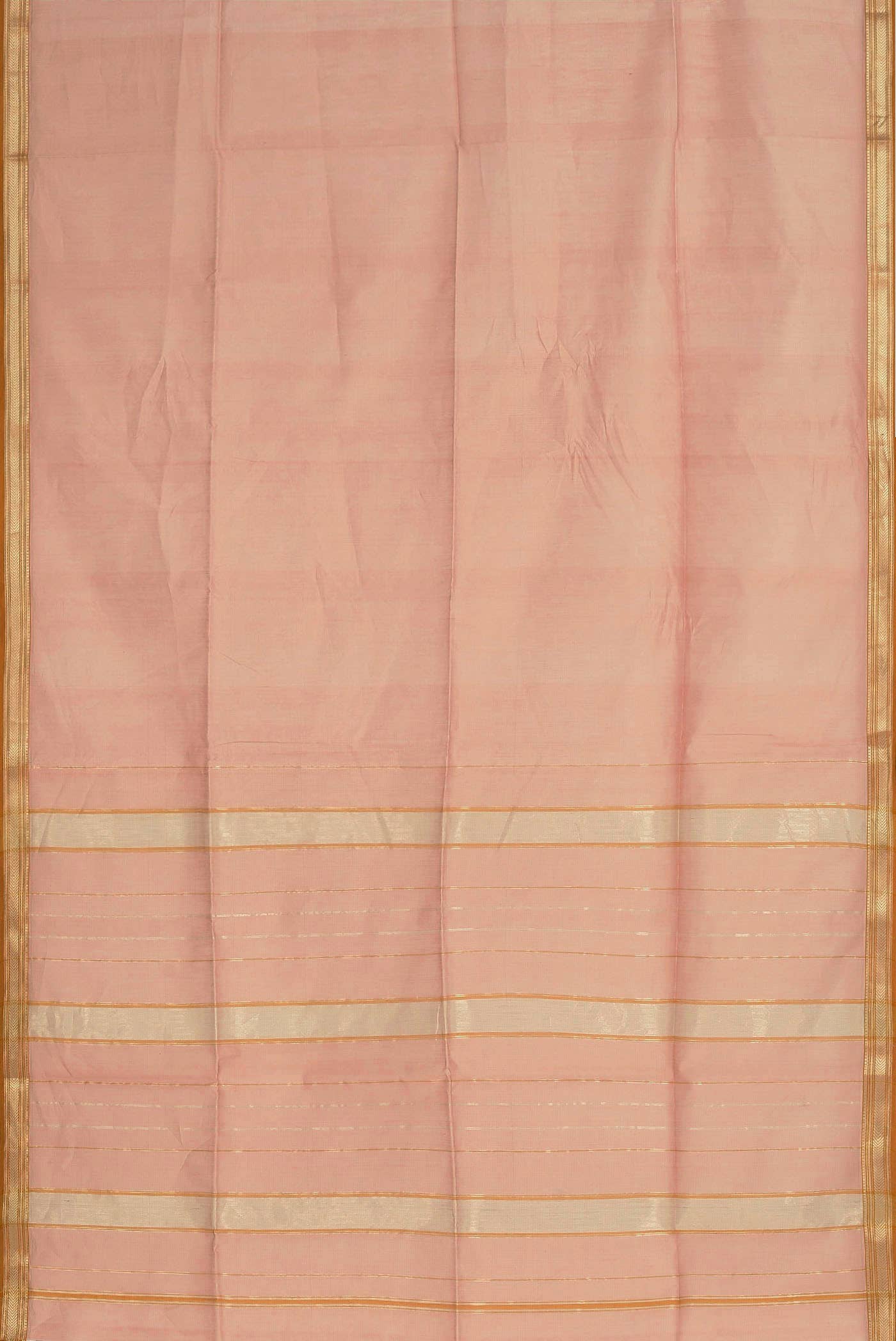 Peach Maheshwari Silk Cotton Saree