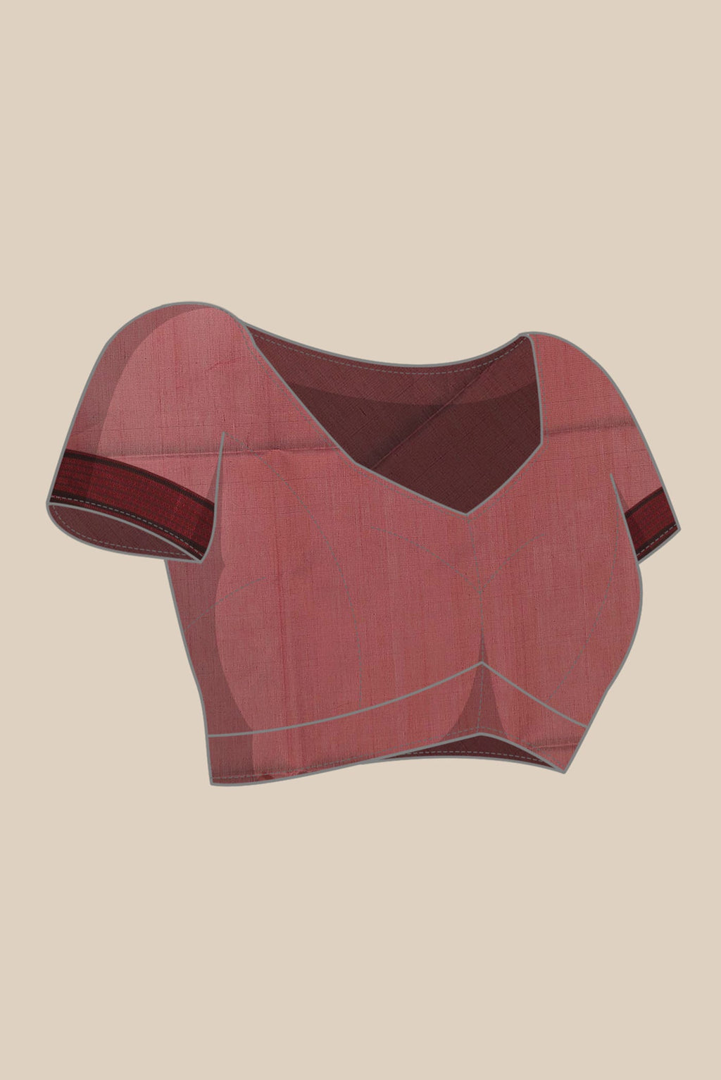Rust Maheshwari Silk Cotton Saree