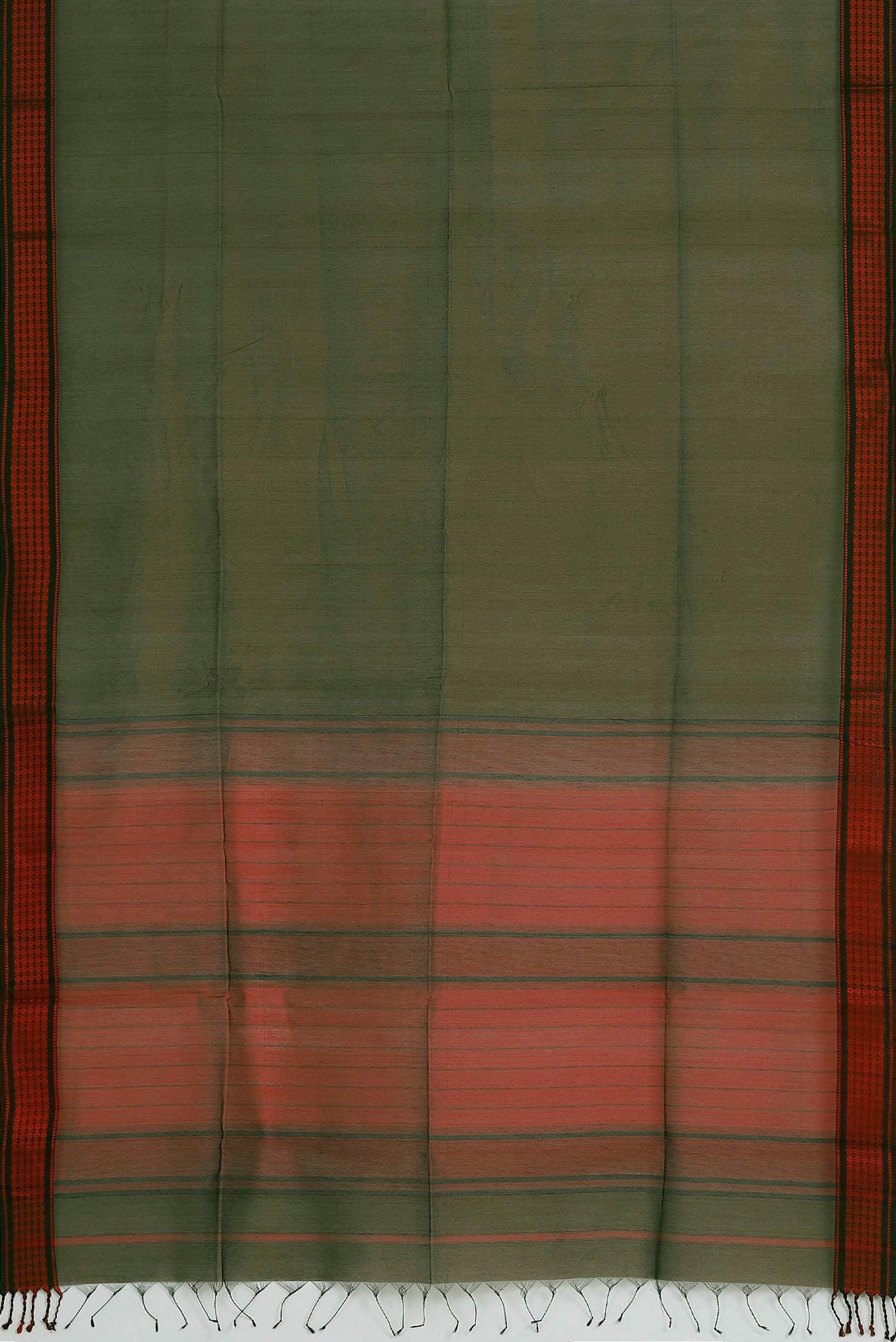 Green Maheshwari Silk Cotton Saree