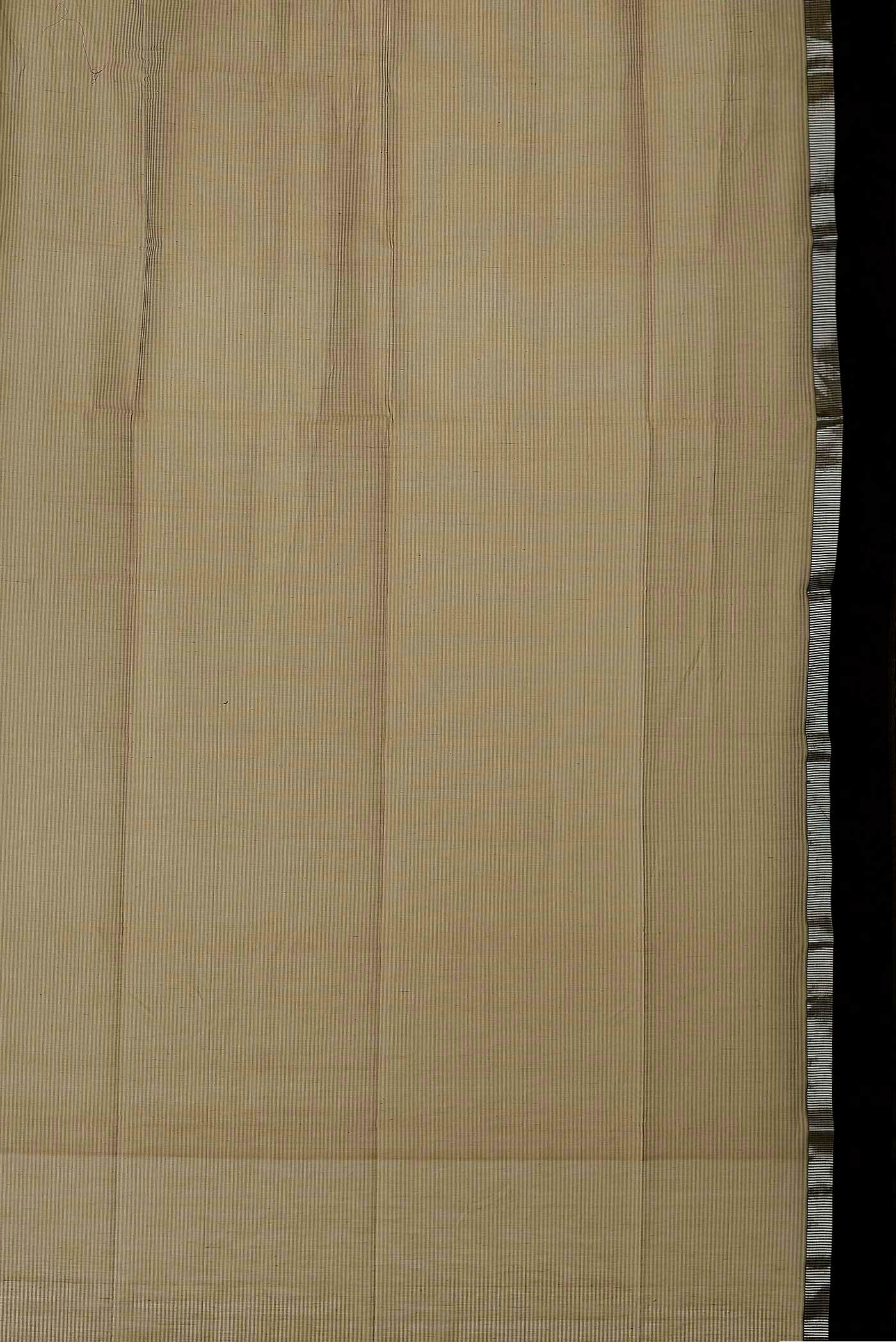 Beige Maheshwari Silk Cotton Saree