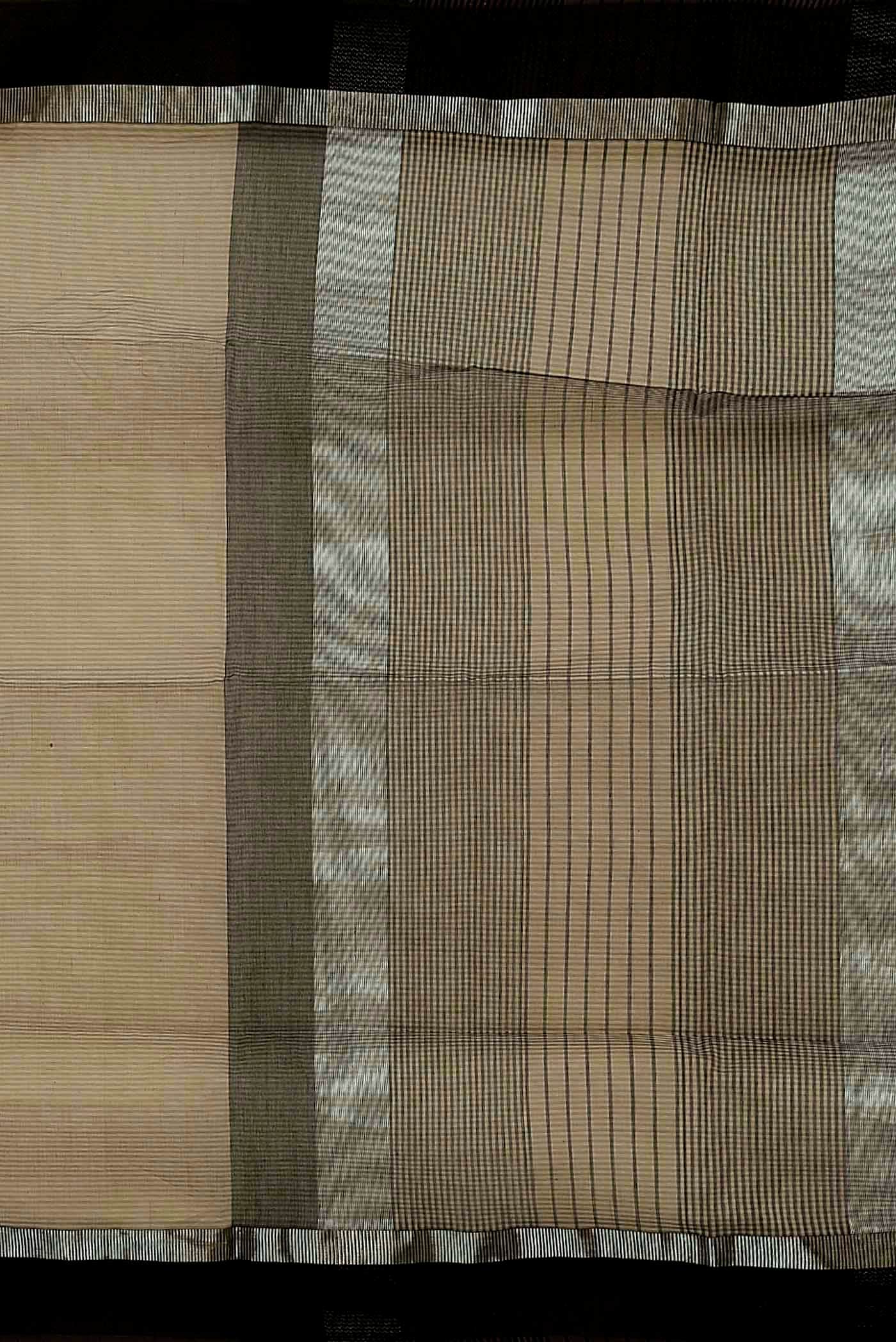 Beige Maheshwari Silk Cotton Saree