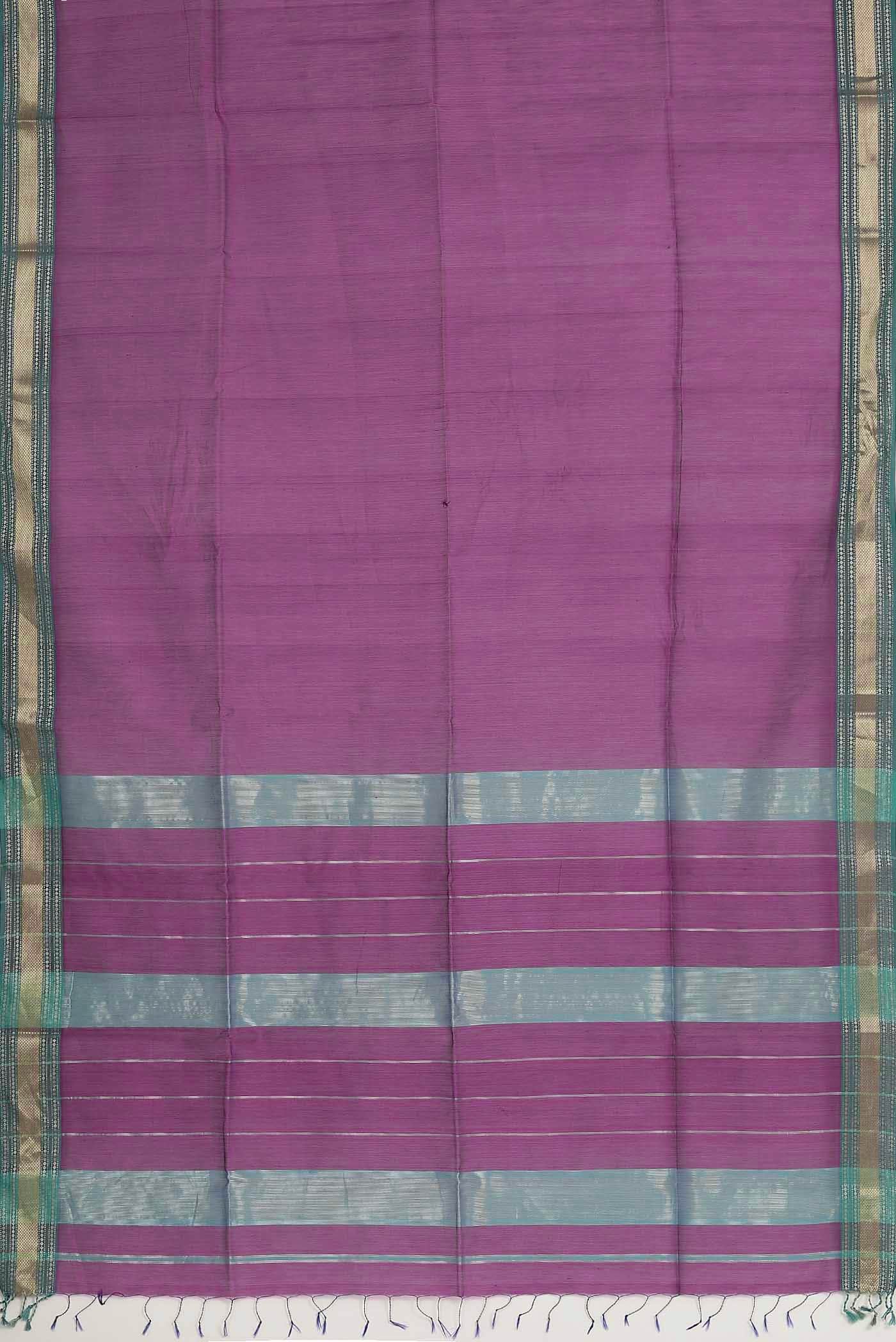 Purple Maheshwari Silk Cotton Saree