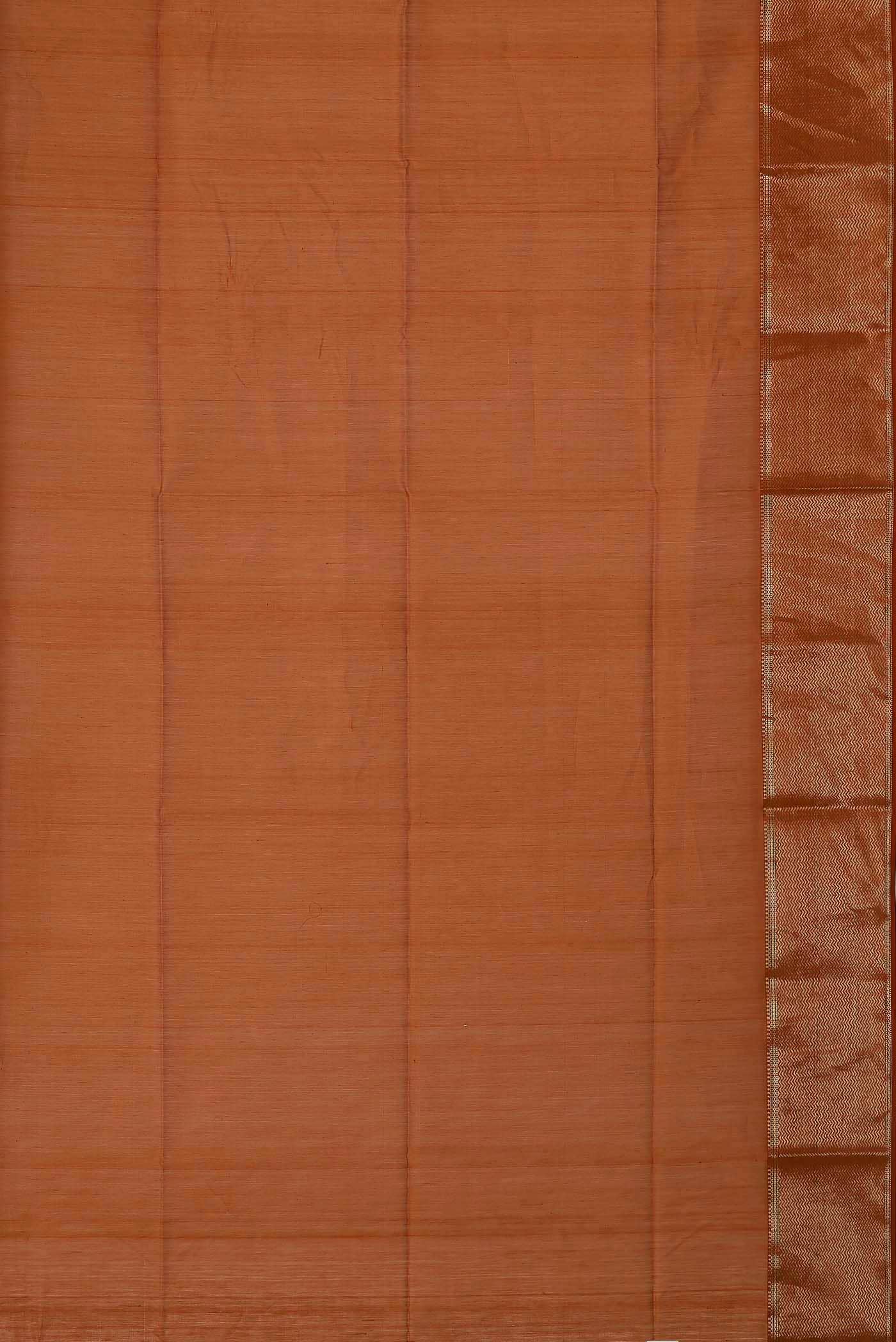 Rust Maheshwari Silk Cotton Saree