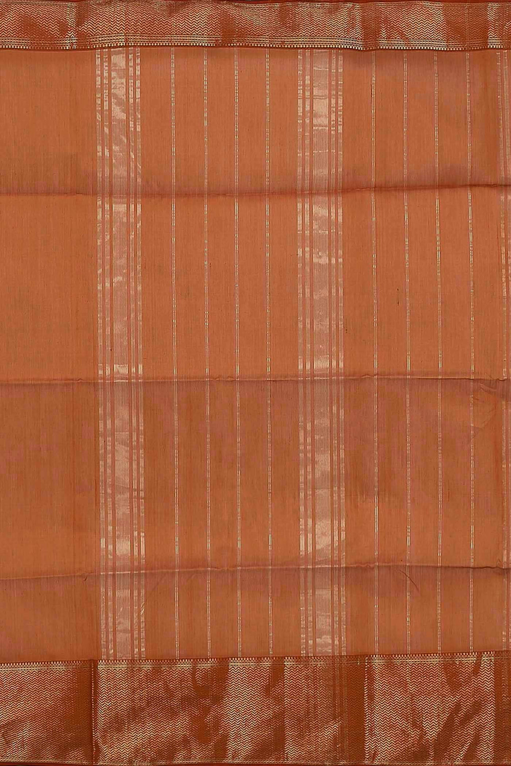 Rust Maheshwari Silk Cotton Saree