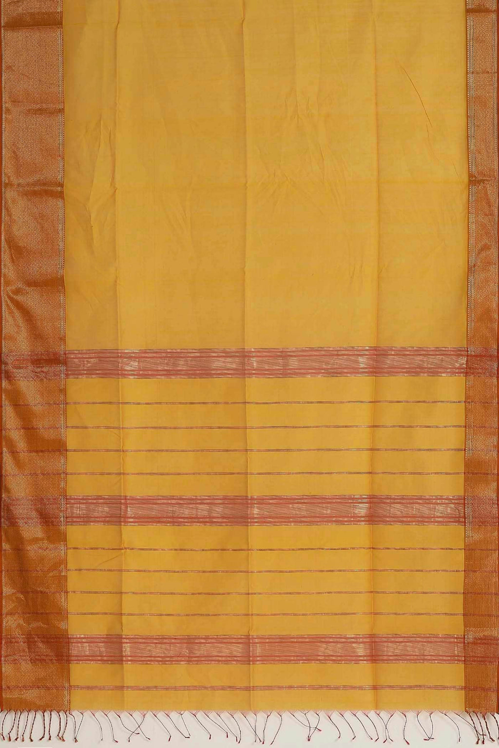 Yellow Maheshwari Silk Cotton Saree