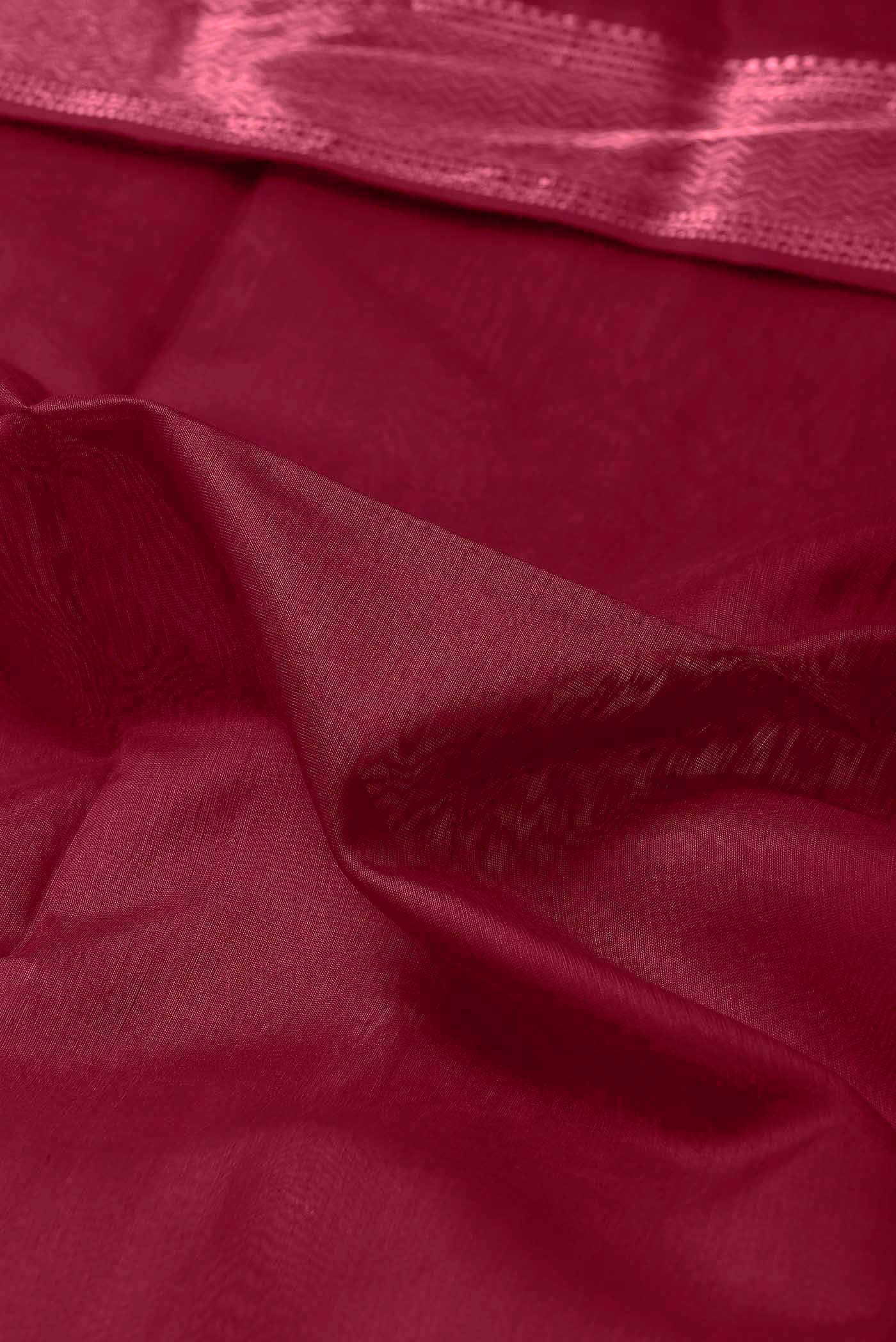 Maroon Maheshwari Silk Cotton Saree