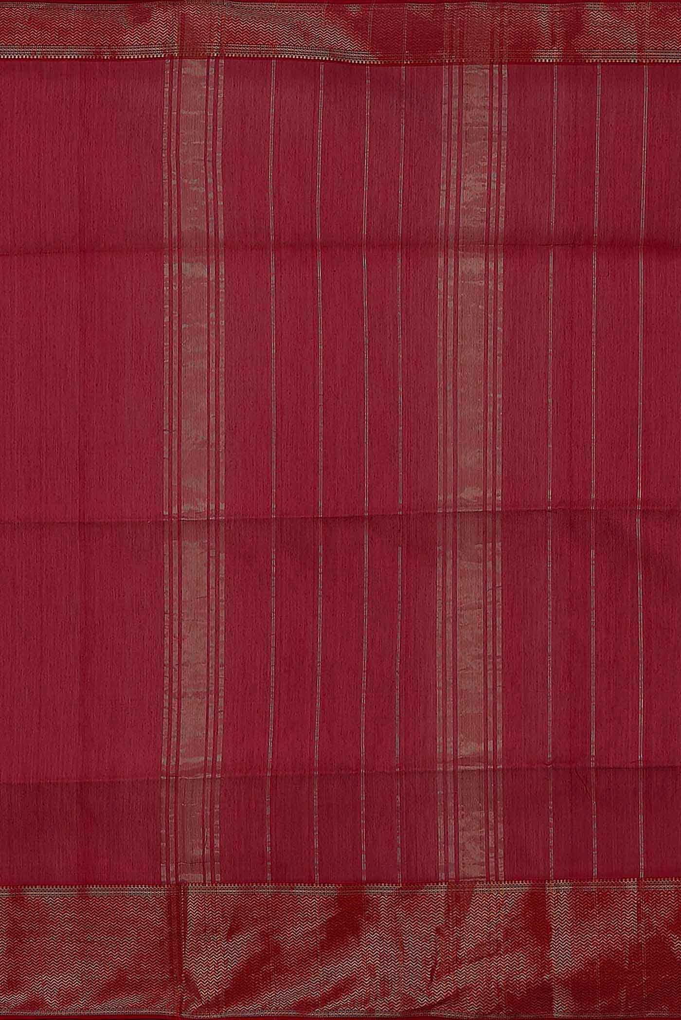Maroon Maheshwari Silk Cotton Saree