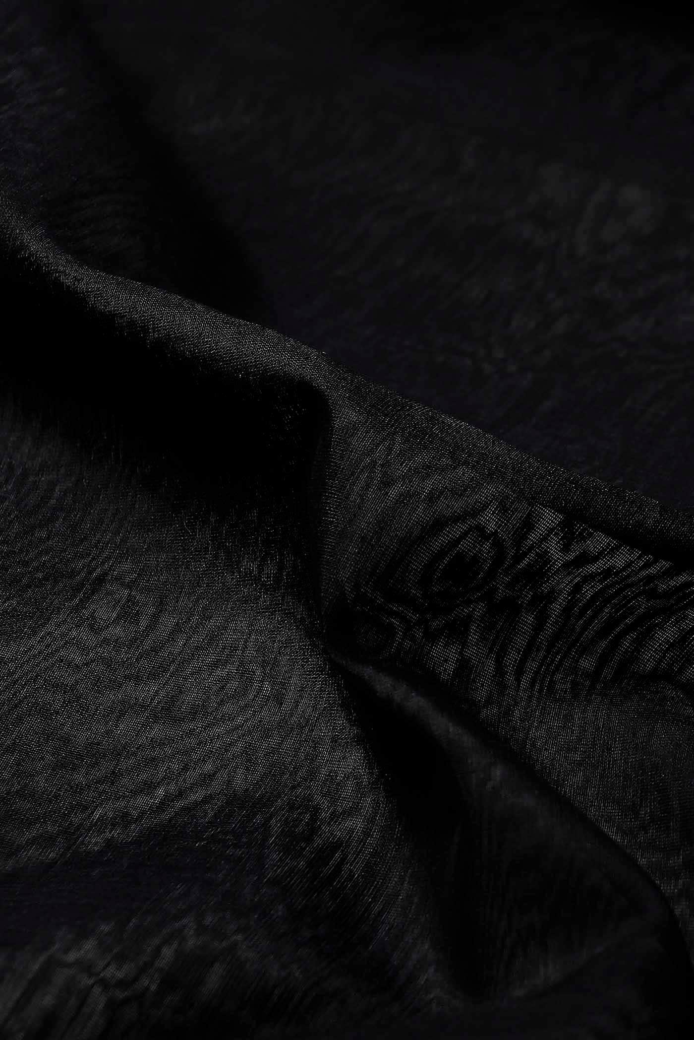Black Maheshwari Silk Cotton Saree