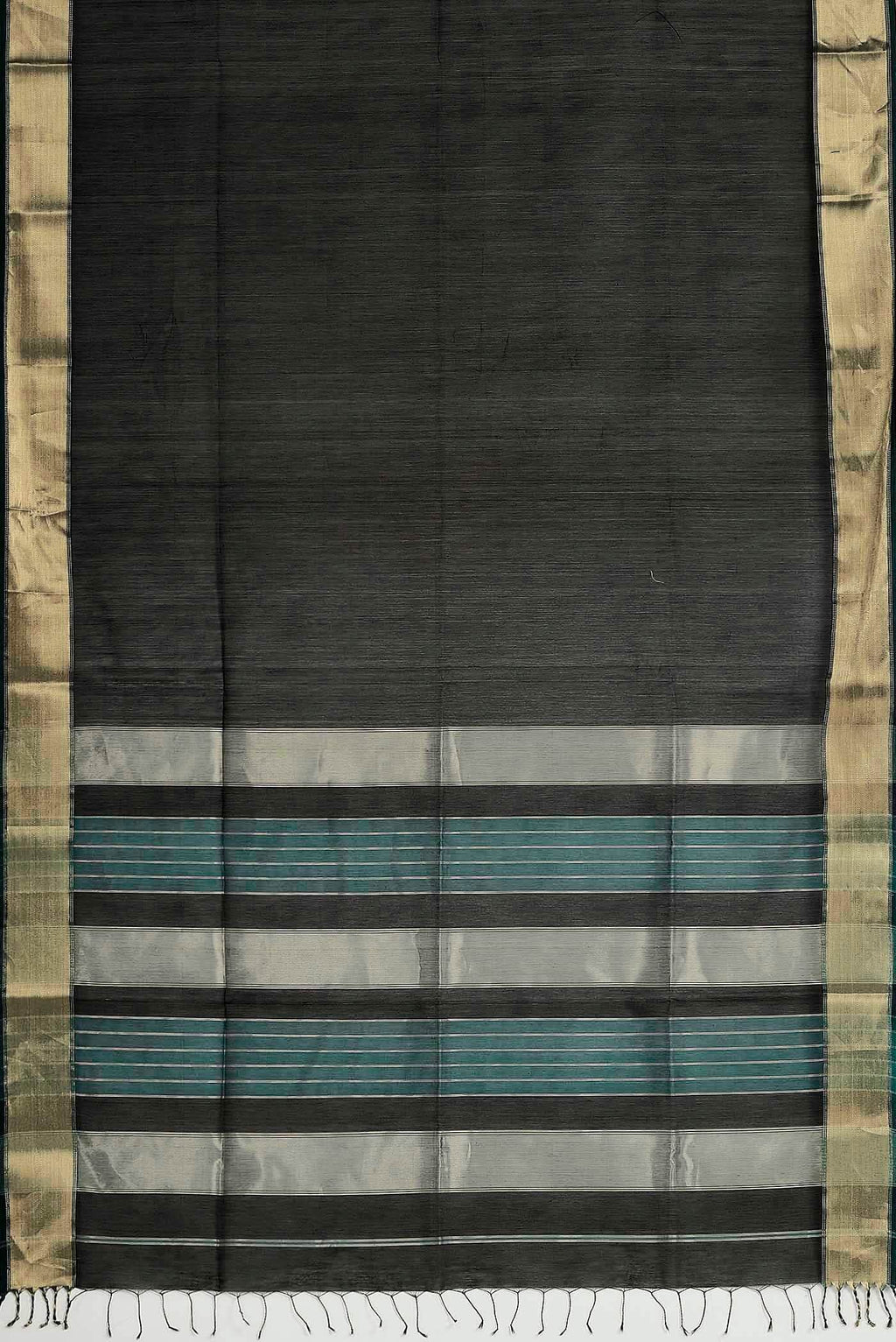 Black Maheshwari Silk Cotton Saree