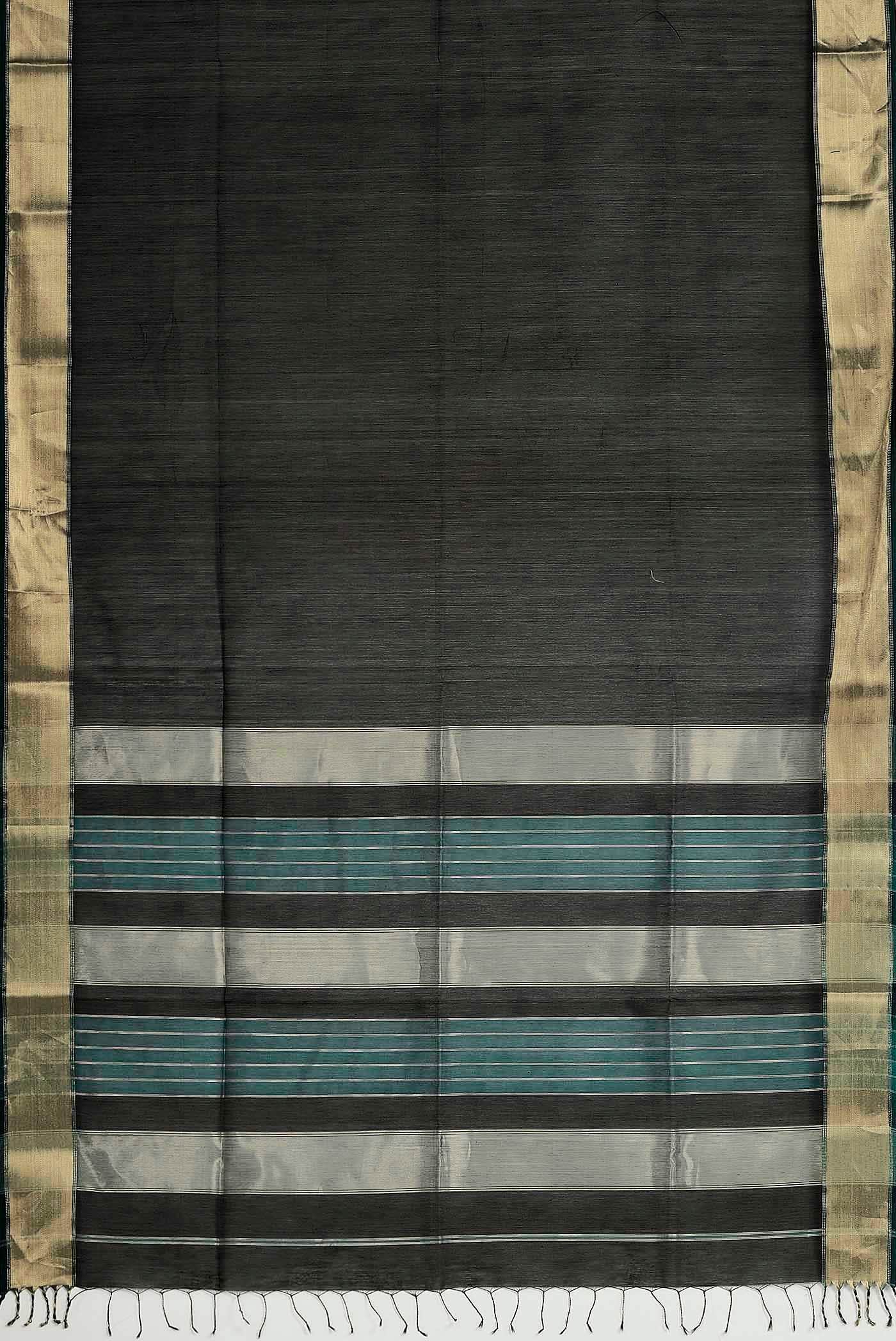 Black Maheshwari Silk Cotton Saree